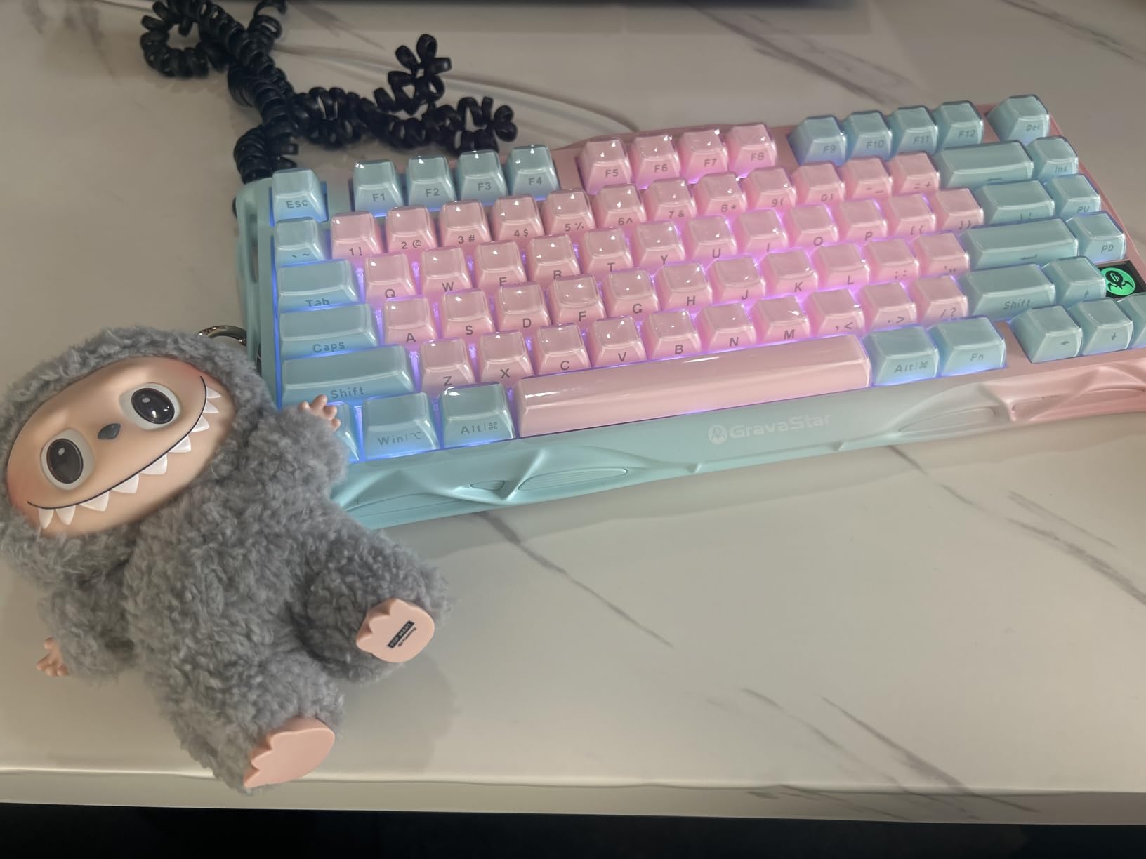 GravaStar Mercury K1 Lite 75% Gaming Keyboard, 2.4GHz/BT/Wired Tri-Mode Wireless Keyboard, Gasket Hot Swappable Mechanical Keyboard, Pre-lubed Linear Switches, RGB Backlit (Transparent Black) customer photo 2