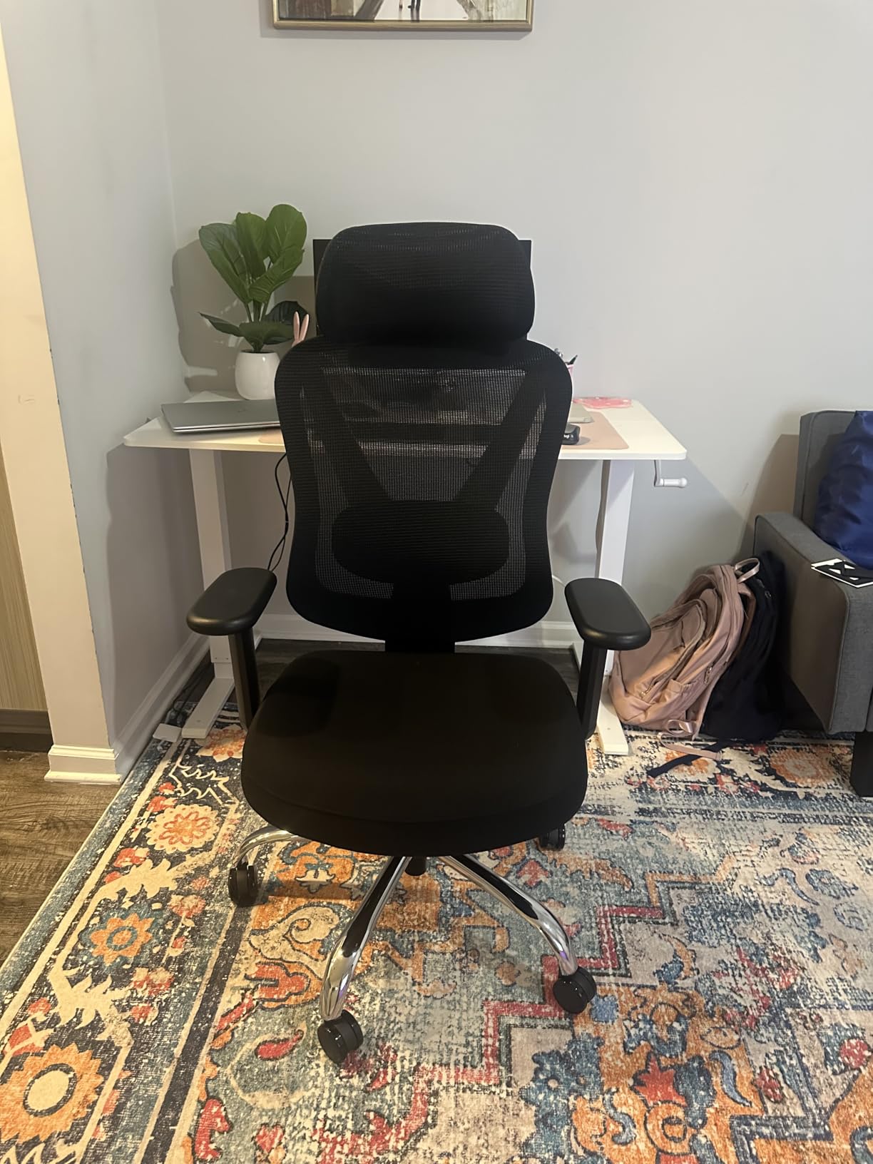 Ergonomic Mesh Office Chair - 3D Adjustable Lumbar Support & 3D Armrests, V-Shaped Back, Adjustable Desk Chair for Office & Home, Black customer photo 2