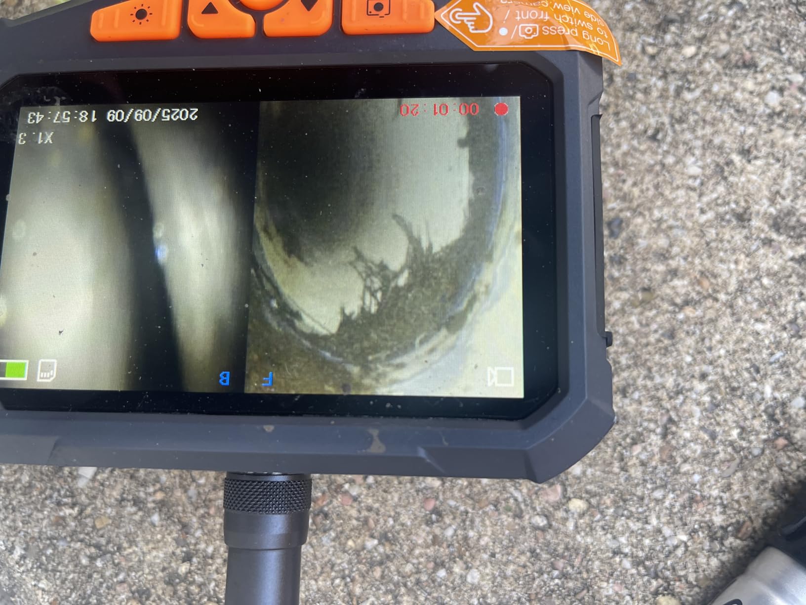 Teslong 50FT Sewer Camera, Dual Lens Borescope with Light, 4.3