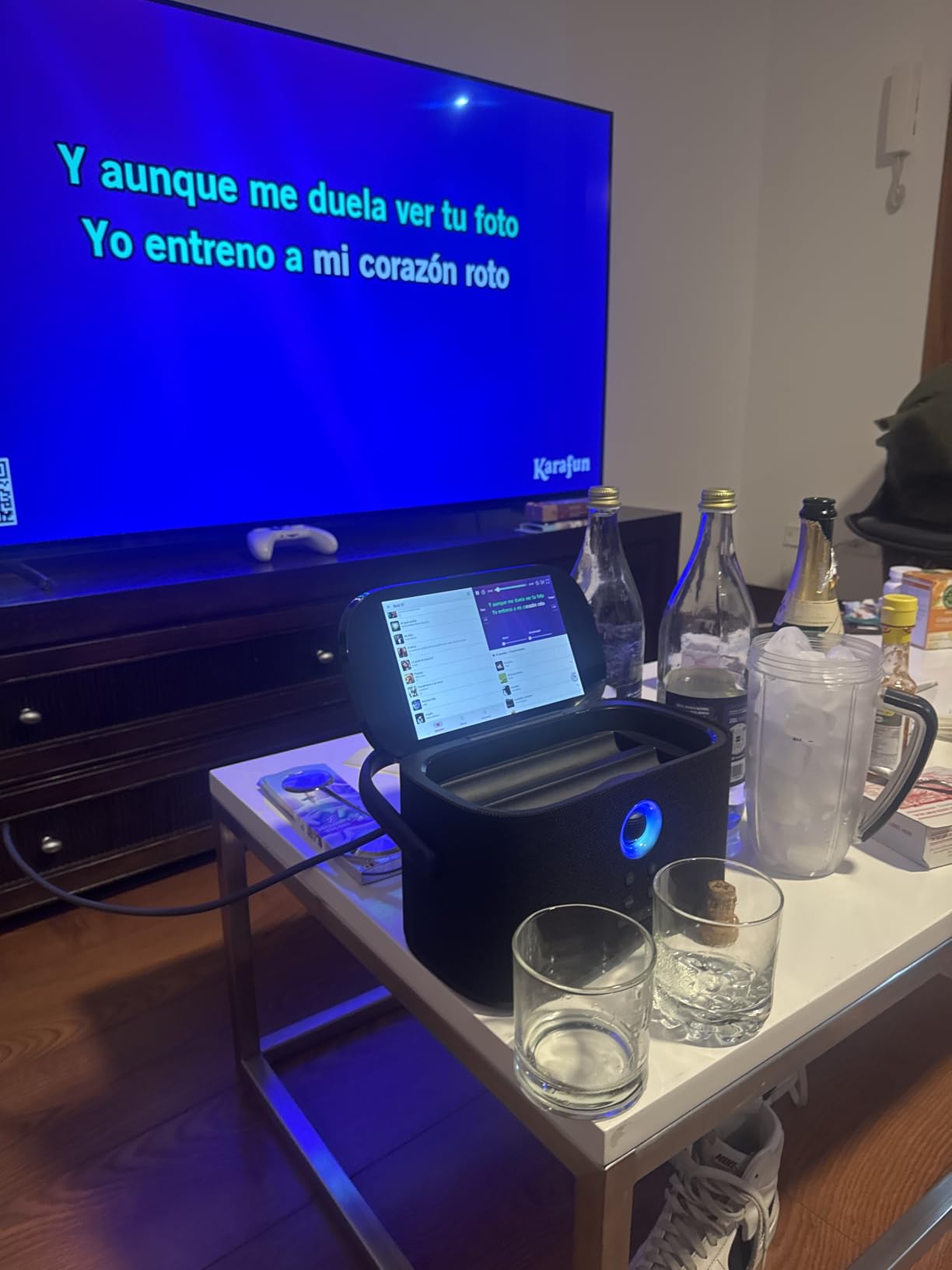 Ikarao Portable Karaoke Machine for Adults, Built-in Lyrics Display and Screen, 2 Self-Charging Wireless Microphones, Karaoke App, 140W Speaker, Connects to TV for Home Party Birthday Outdoor Camping customer photo 1