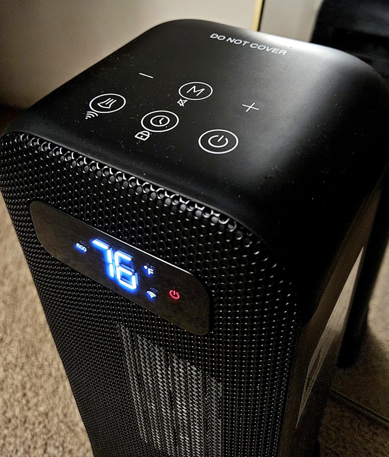 MORENTO Space Heaters for Indoor Use, Smart Space Heater, Wi-Fi & Voice Control, Portable Heater with Thermostat, 1500W Electric Heater, 12H Timer, Quiet Space Heater for Office Bedroom Home (Black) customer photo 1