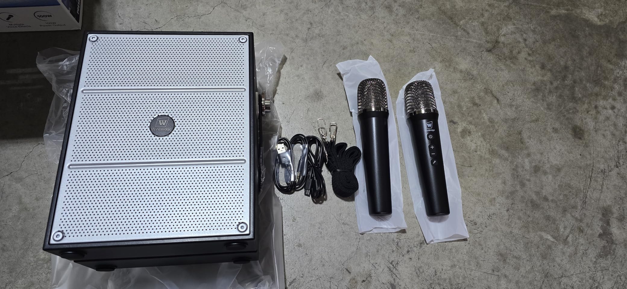 100W Powerful Voice Amplifier with 2 Wireless Microphones, Big Pro Sound Portable Speaker with Microphone, Bluetooth Speaker PA System Karaoke Machine Support BT/USB/TF Card/Aux/Guitar S99 customer photo 1
