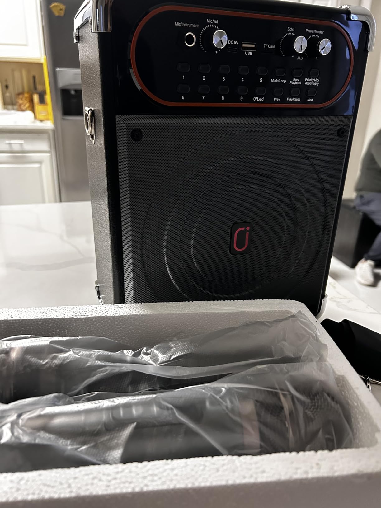 Karaoke Machine, Portable Bluetooth 5.3 Speaker with 2 Wireless Microphones for Adults, PA System with Echo Adjustment, Support TWS/TF Card/USB/AUX/TVs Connected customer photo 1