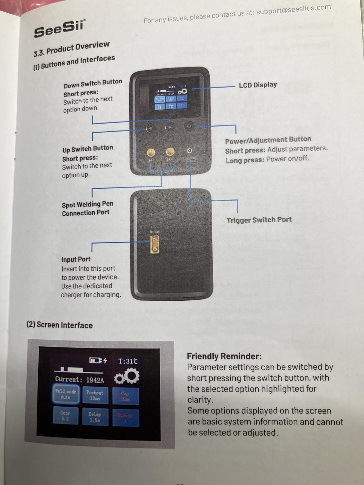 Seesii Spot Welder and Heat Gun Kit: 10080W Power Spot Welding Machine with 3000F Capacitors & 999 Gear for 0.1-0.5mm Nickel Plated Strips, 350W 2-Temp Settings Mini Heat Gun for Battery Packs customer photo 2