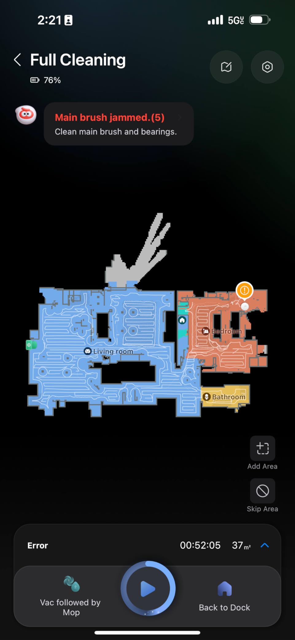 roborock Qrevo Series Robot Vacuum and Mop, 8000Pa Suction, Upgraded from Qrevo S, Anti-Tangle Brushes, Smart Obstacle Avoidance, Auto Mop Washing, All-in-One Dock, 200RPM Spinning Mops, Black(QV 35A) customer photo 2