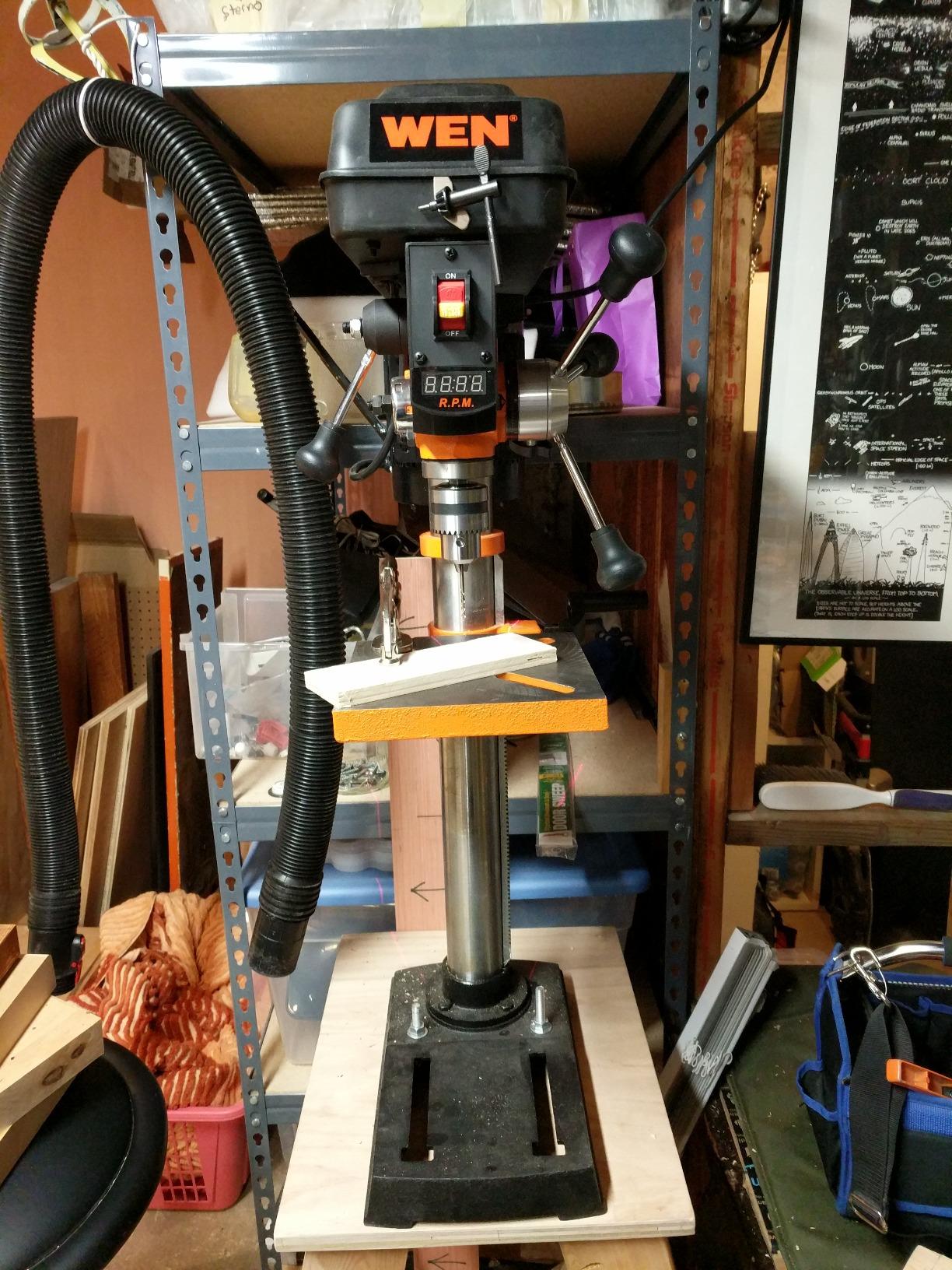 WEN 10-Inch Benchtop Drill Press, 6.2-Amp Variable Speed Motor with Cast Iron Construction, and Laser (DP1062V) customer photo 2