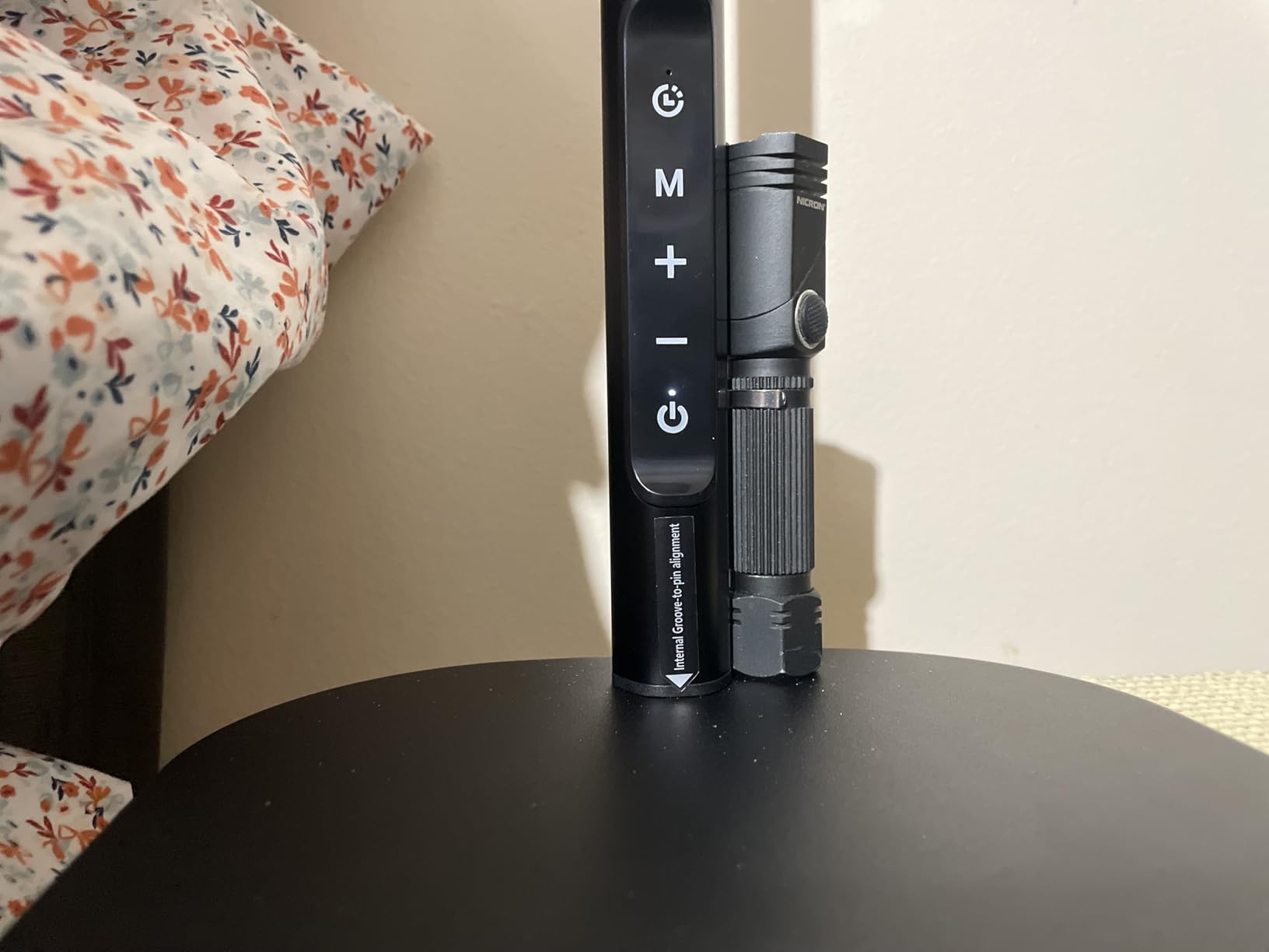 One Beat LED Small Desk Lamp Power Strip 5ft Extension Cord, 3 Outlets, 4 USB Ports (2 USB C), 4 Modes, 5 Level Touch - Home, Office, Bedroom, Bedside, Study Reading Light, Dorm Room Essentials, White customer photo 1