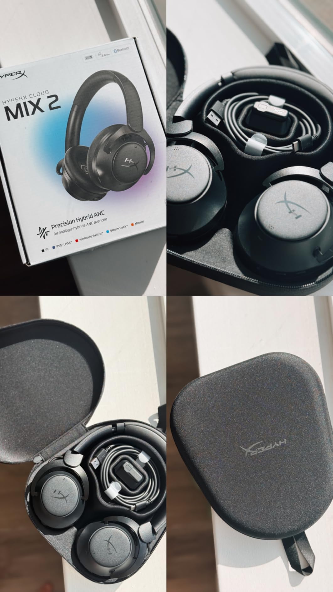 HyperX Cloud Mix 2 - Dual Wireless Over-Ear Headphones with ANC, 2.4GHz dongle, Bluetooth 5.3, PC, PS5, Nintendo Switch, Steam Deck, Mobile, USB-C - Black customer photo 2