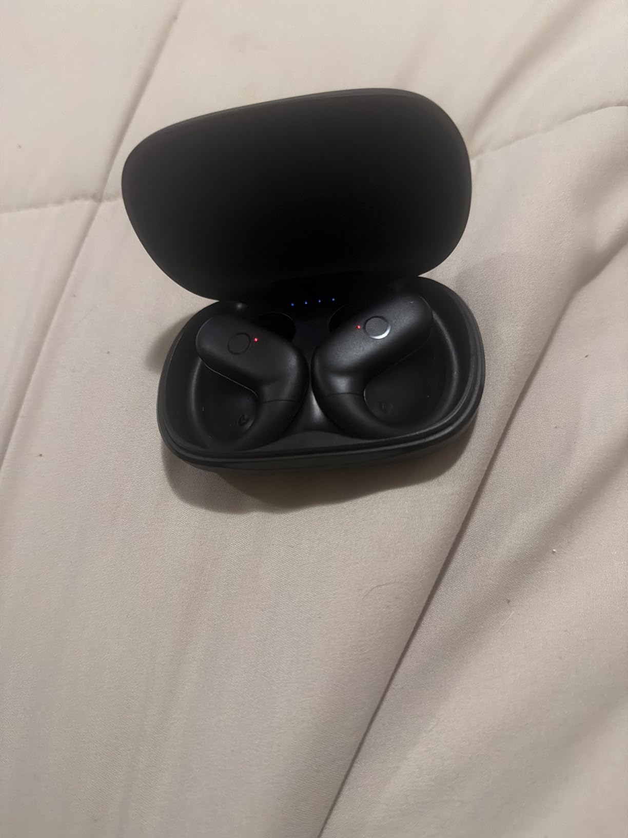 kurdene Wireless Earbuds Bluetooth Headphones Sport, Over Ear Buds with Deep Bass Sound, 60Hrs Playtime Earphones Redesigned Comfort Fit with Earhooks for Running, Meeting, Workout-Black customer photo 1