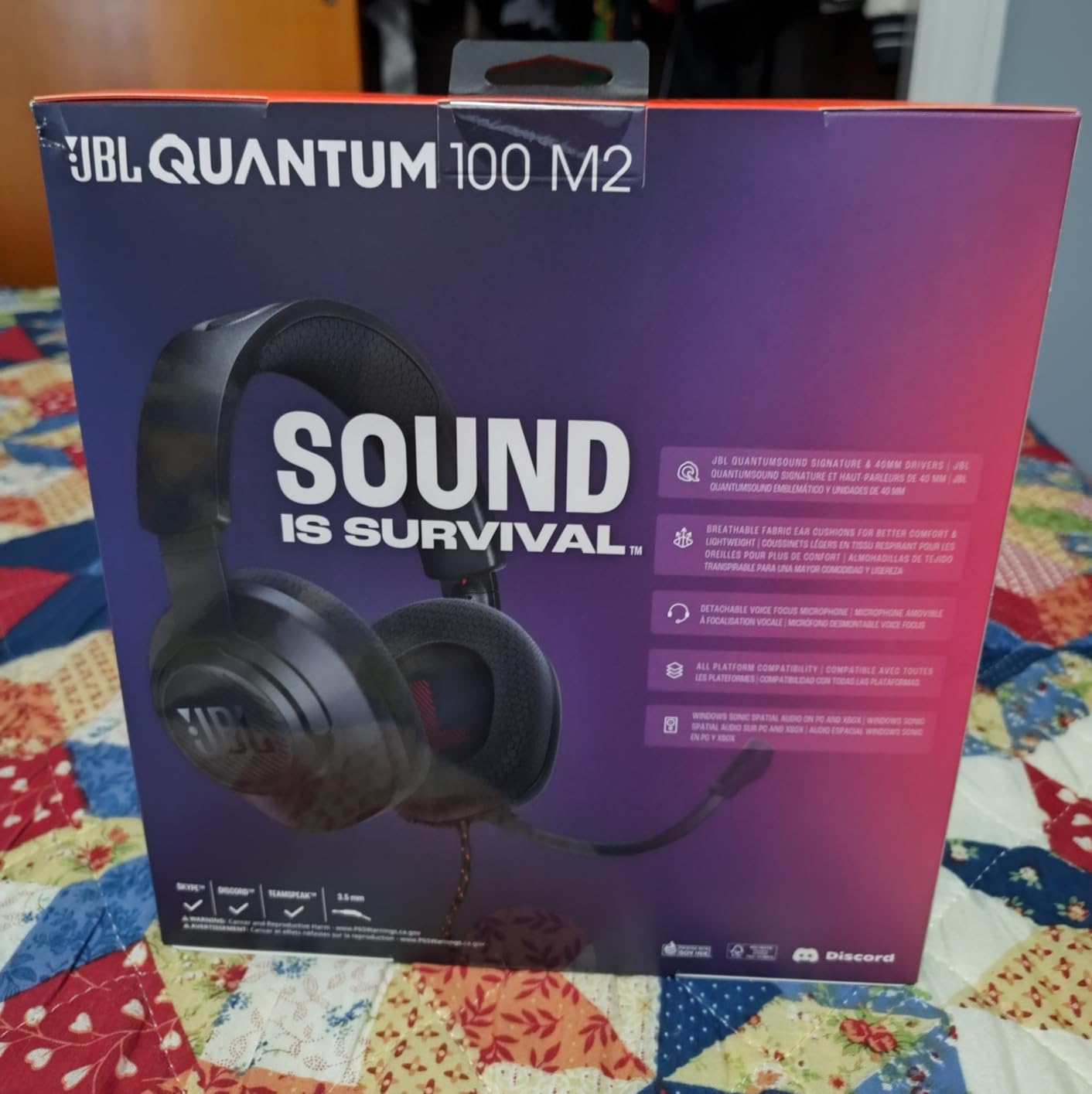 JBL Quantum 100M2 - Wired Over-Ear Gaming Headset with omnidirectional, Detachable mic with Mute Option and Fabric-Covered Memory Foam Ear Cushions, Compatible with All Platforms (Black) customer photo 2