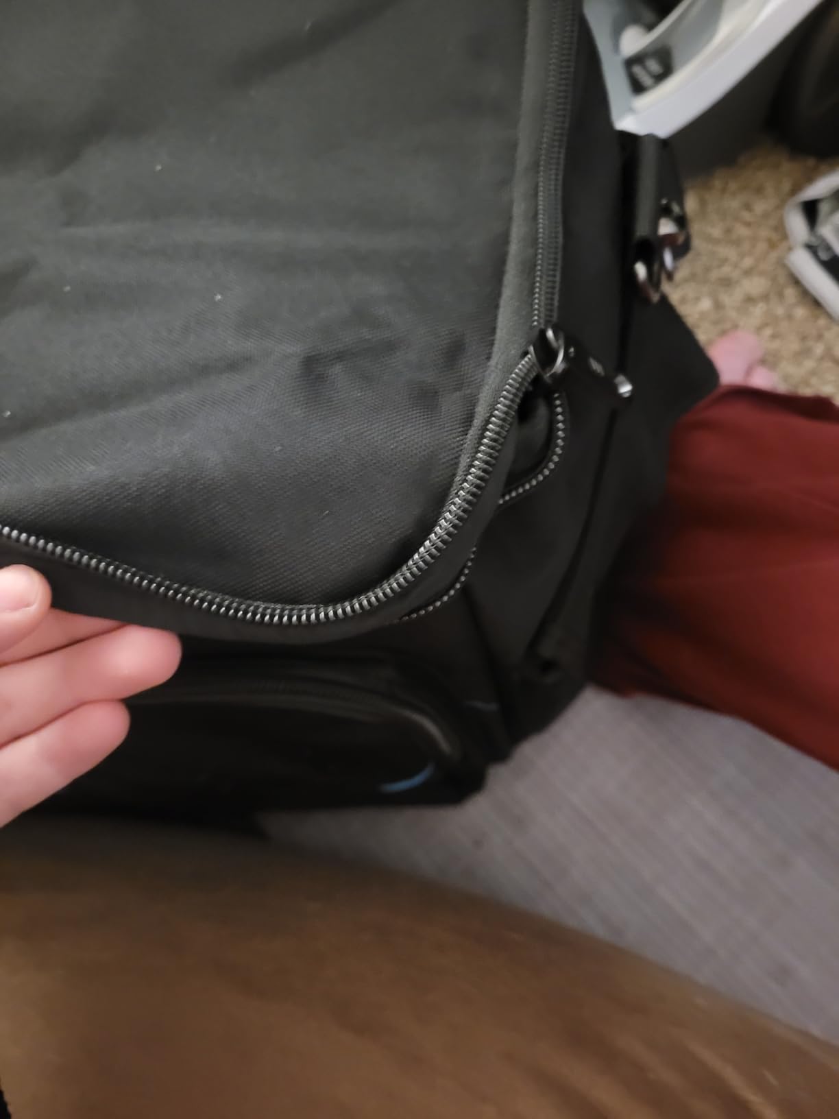 Large Rolling DJ Cable Bag, Padded Gig Bag with Detachable Trolley & Divider, Music Gear Case with Multi Pockets for 15.6