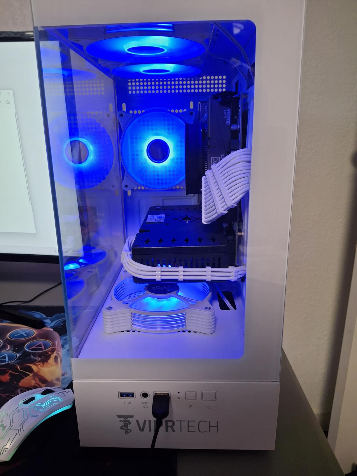 ViprTech Stryker 1.0 Gaming PC - AMD Ryzen 7 (4.1GHz Turbo), RX 580 8GB, 16GB DDR4, 500GB SSD, 700W PSU, WiFi BT USB-C, Win 11 Pro, RGB, Desktop Computer Prebuilt, White customer photo 1