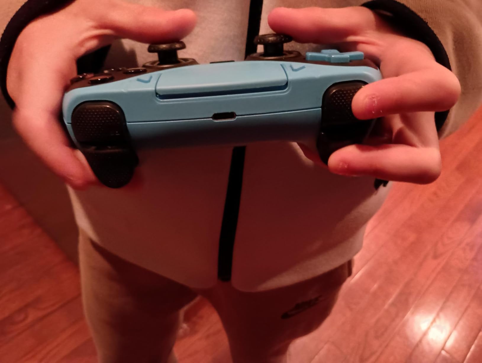 Dinosoo RGB Wireless Controller for PS5/PlayStation 5 PC, Bluetooth Controller with Turbo, Macro, Dynamic Vibration, 6-Axis Motion Control, 3.5mm Audio Jack, 1000mAh Battery, Speaker - Blue customer photo 1