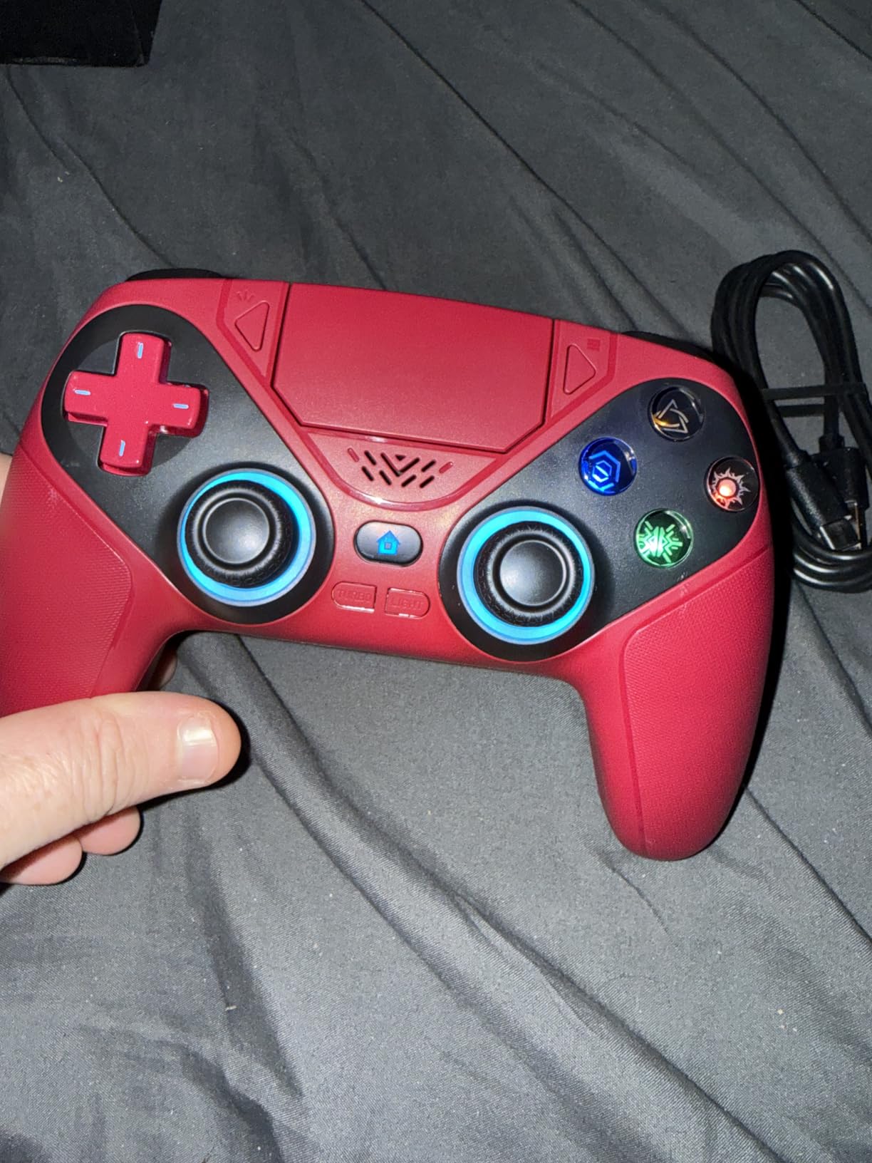 Nonbliep LED for PS5 Controller, for PS5 Slim/Pro/PC, Wireless Controller with 9 Colors RGB Light/Dual Vibration/Turbo/3.5mm Audio Jack/Speaker/Programmable for Playstation 5 Controller customer photo 2