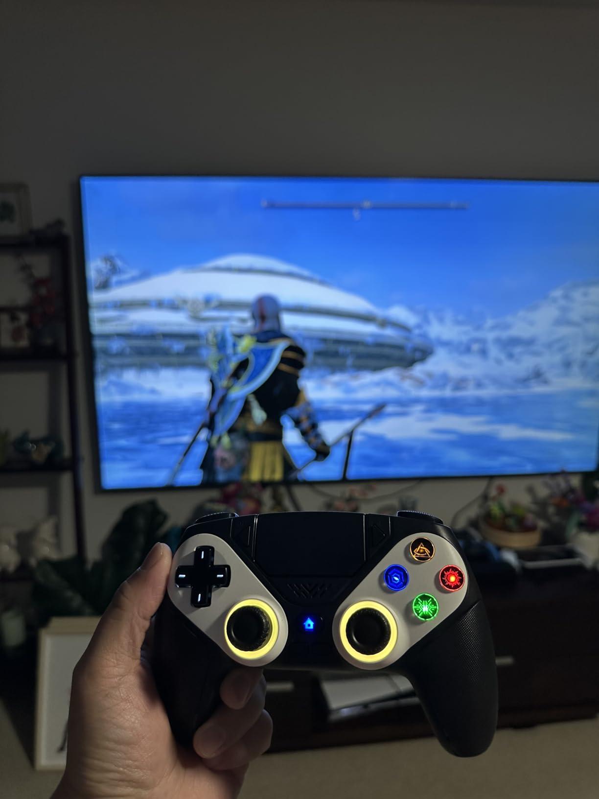 Gamrombo LED Wireless Controller for PS5, Compatible with PS5 Pro/Slim/PC, Dual Vibration, Macro/Turbo Function, 3.5mm Audio Jack, 6-Axis Motion Control Gamepad with Speaker customer photo 2