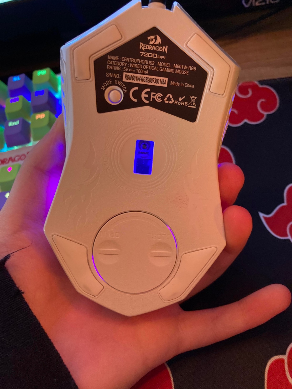 Redragon M617 Ultralight Honeycomb Shell Wired Gaming Mouse, 41g, 10,000 DPI, 6 Programmable Buttons, Drag-Free Paracord, Type-C Gamer Mouse with 2 Side Buttons for PC/Mac/Laptop, Black customer photo 1