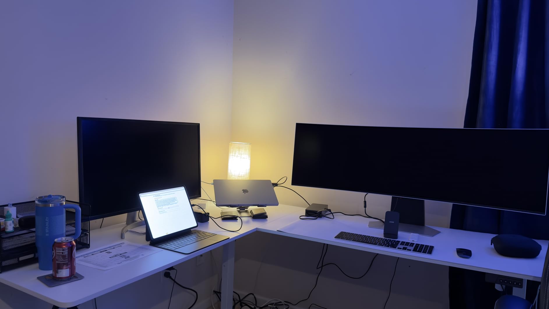 SIAGO L-Shaped Standing Desk - 63 x 55 Inch Adjustable Corner Standing Desk with Charging Station - L Shape Sit Stand Table with Memory Controller, Splice Board for Home Office customer photo 1