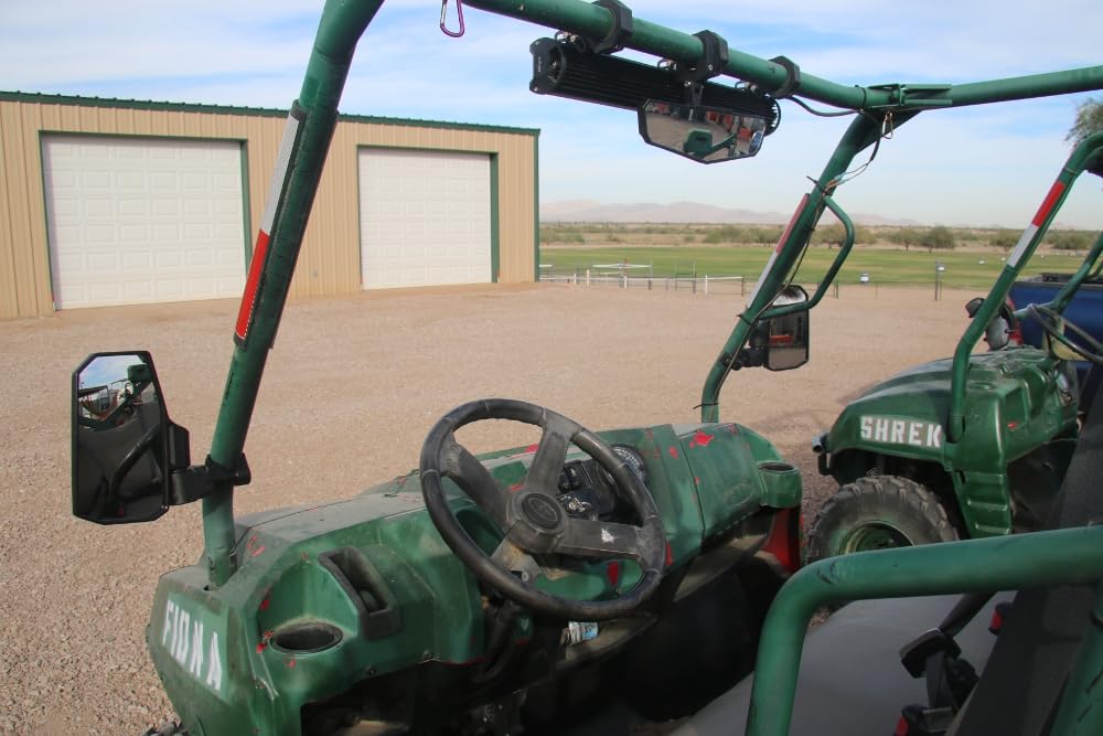 UTV Rear View Mirror, HD SXS UTV Center Mirror with Aluminum Clamp fits 1.5