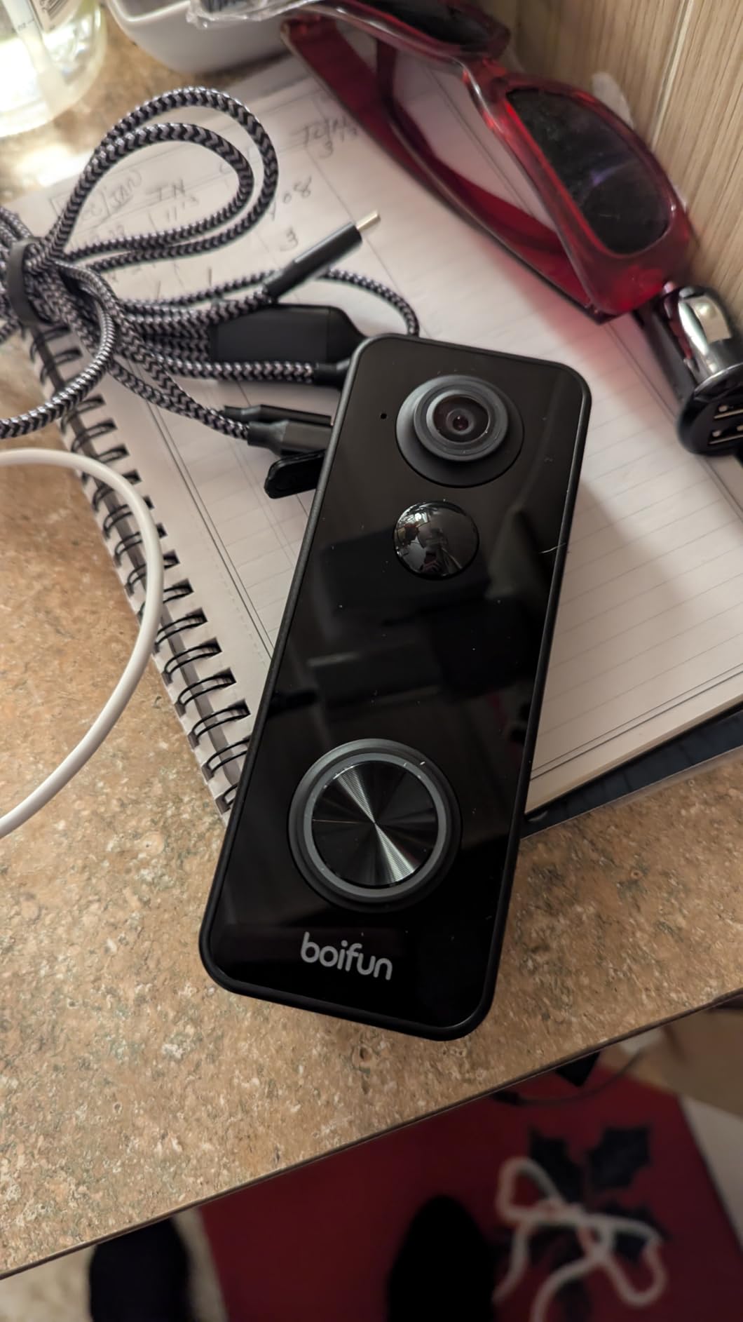 BOIFUN Video Doorbell Camera Wireless, 180° Wide View, 2K HD, No Subscription, AI Human Detection, Head-to-Toe, HDR Night Vision, Two-Way Audio, Battery Powered with Chime, 2.4 GHz Wi-Fi Only customer photo 1