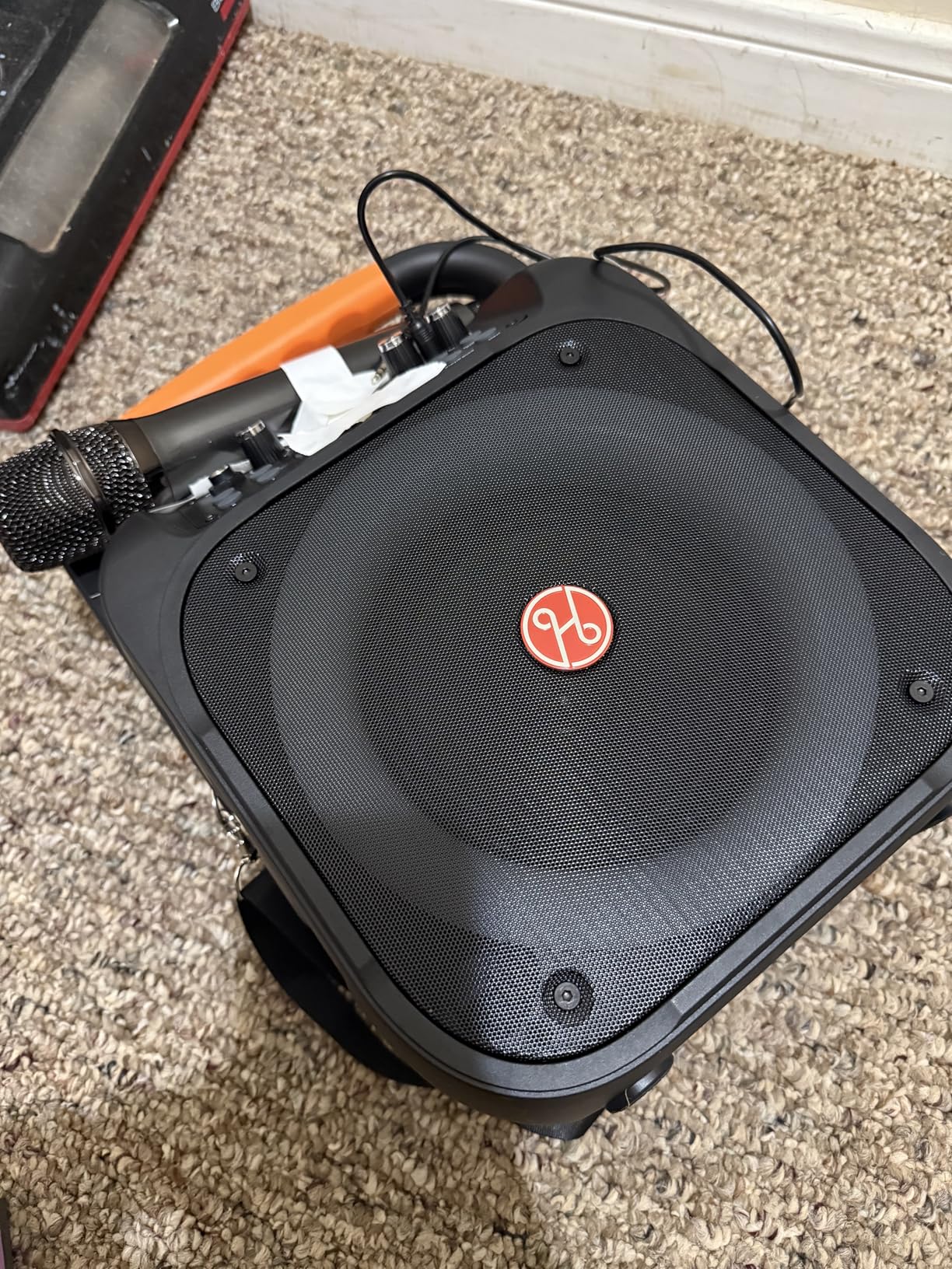 Karaoke Machine for Adults, Portable Bluetooth Karaoke with 2 Wireless Microphones, Echo Adjustment, LED Lights, PA System Karaoke Speaker Support TV/REC/AUX/USB/TF Card (6.5