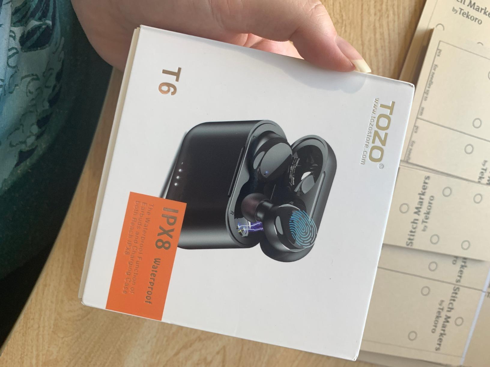 TOZO T6 Wireless Earbuds Bluetooth 5.3, Stereo Sound, 50 Hours Playtime, IPX8 Waterproof, Wireless Charging Case customer photo 1