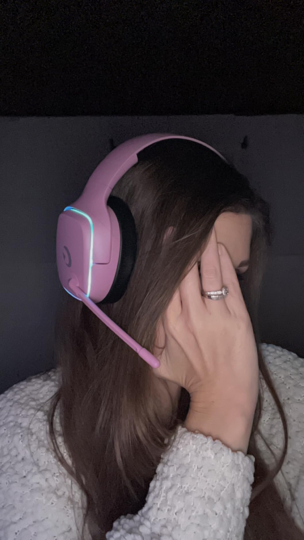 2.4GHz Wireless Gaming Headsets for PS5, PS4, PC, Switch - Bluetooth 5.3 Gaming Headphones with Noise Canceling Mic, 7.1 Surround Sound, 70H Battery, Blue Lighting - Matte Black customer photo 1