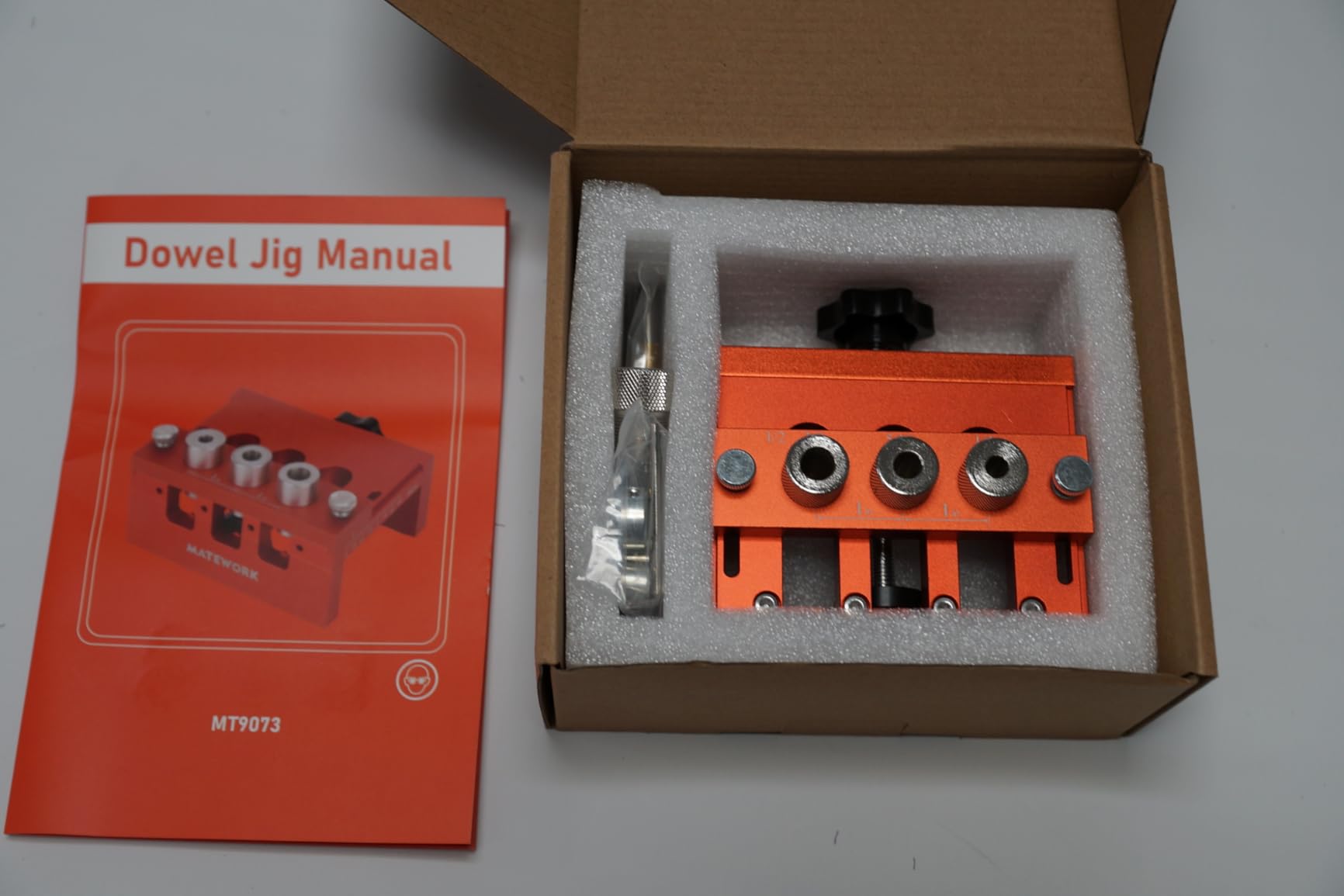 Dowel Jig, Matework Adjustable Width Doweling Jig for Woodworking, Biscuit Joiner with Imperial Side Scales for Centering, Drill Guide for Straight Holes Dowel Jig Kit with 3 Drill Bits & 3 Stop Rings customer photo 2