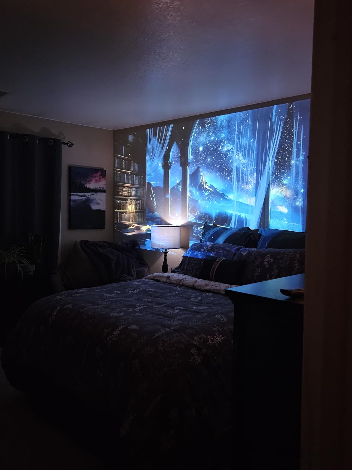 【Built-in APPS & Electric Focusing & 210° Rotation】Mini Projector With Wifi And Bluetooth, 1080P Portable Projector, Movie Projector for Bedroom, Supports Smartphones/TV Stick/iPad/PS5/Laptop/HDMI/USB customer photo 2