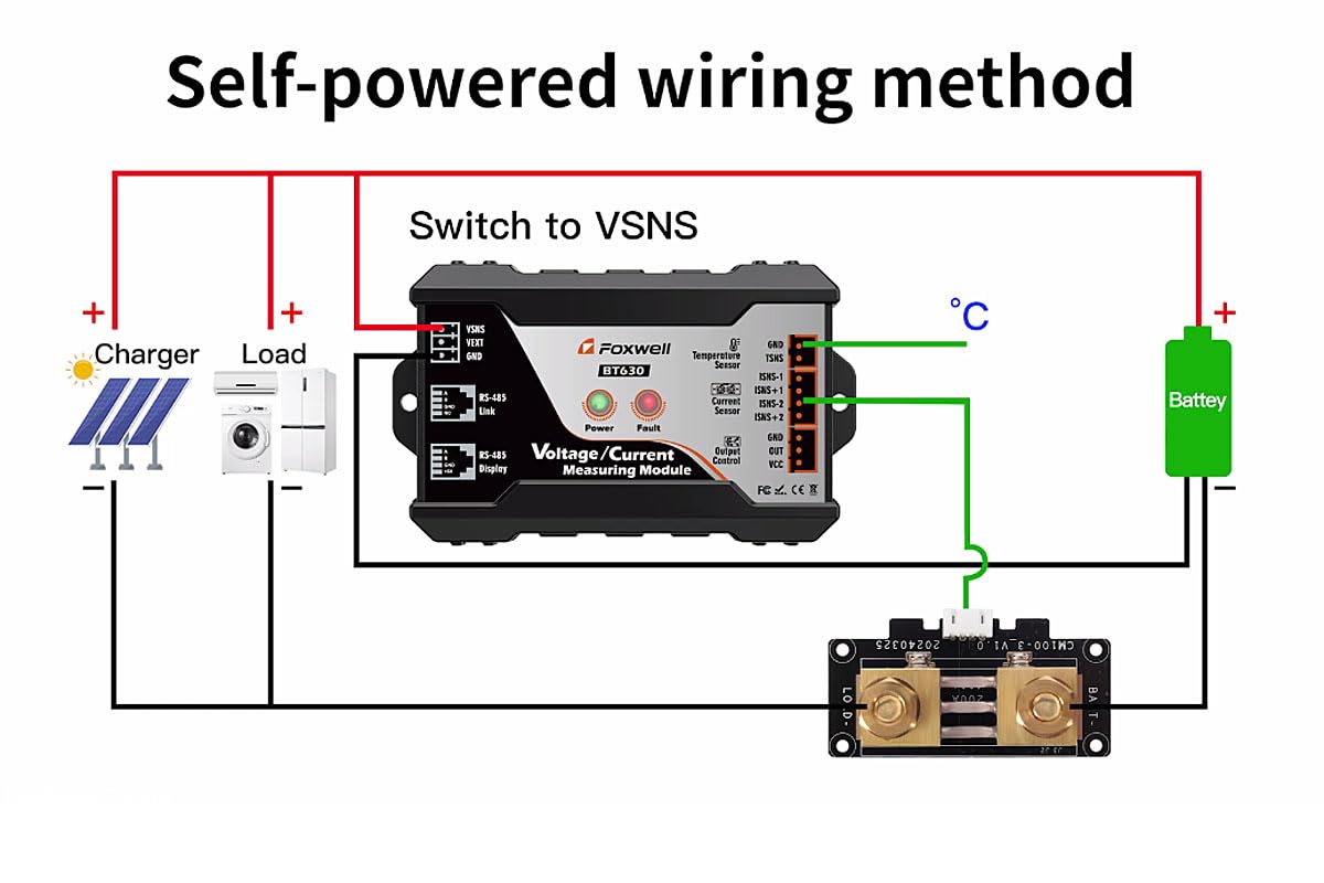 FOXWELL BT630 600A Precision Smart Shunt, Bluetooth Battery Monitor for LiFePO4/Lithium, RV, Solar, Marine, Off-Grid, Track Volt, Amps, Watts, Capacity with Protection Alarms, Extend Battery Life, APP customer photo 2