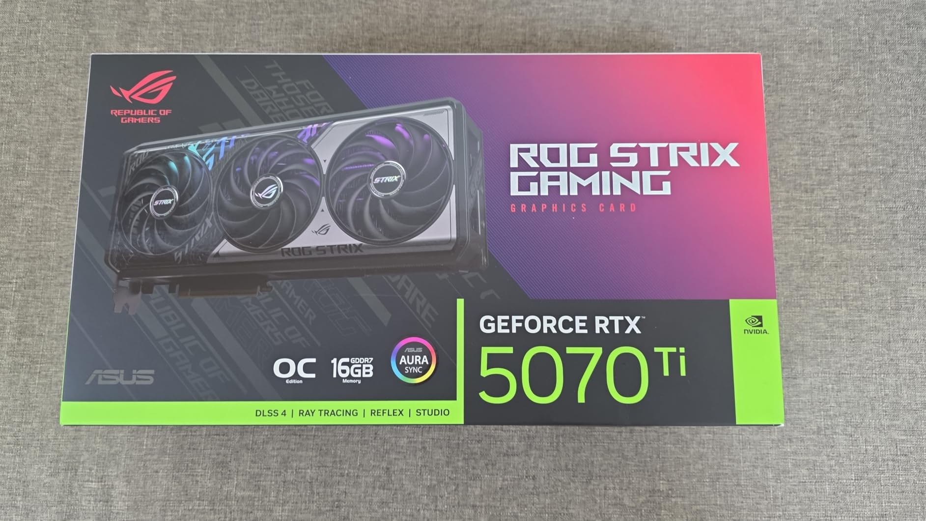ROG Strix GeForce RTX 5070 Ti OC Edition 16GB GDDR7 Graphics Card, NVIDIA (PCIe 5.0, HDMI/DP 2.1, 3.2-Slot, Axial-tech Fans, MaxContact Design with Vapor Chamber) customer photo 1