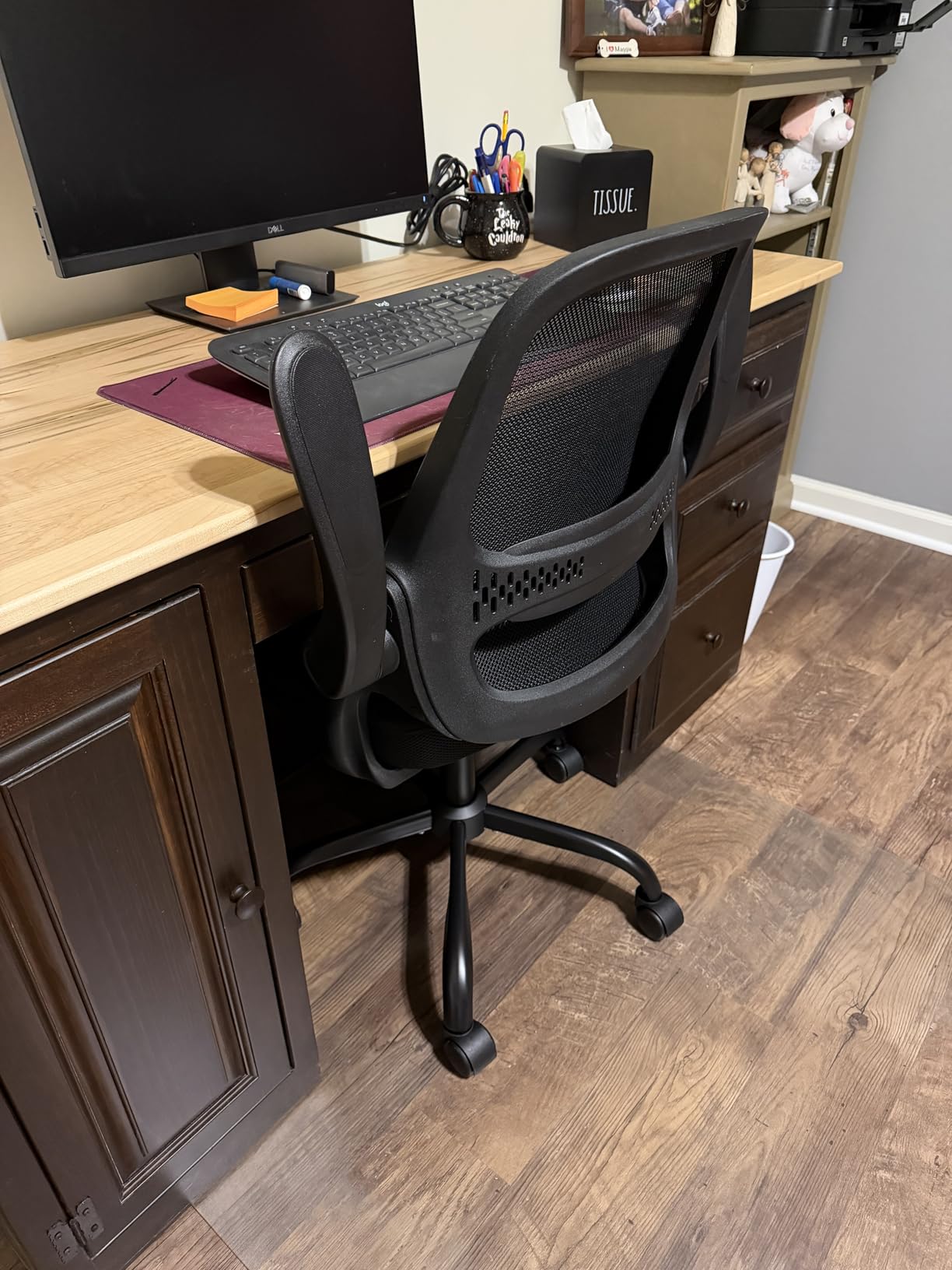 Ergonomic Mesh Office Chair for Home Office, Flip-Up Arms, Breathable Mesh Back & Thick Seat Cushion, BIFMA Certified customer photo 2