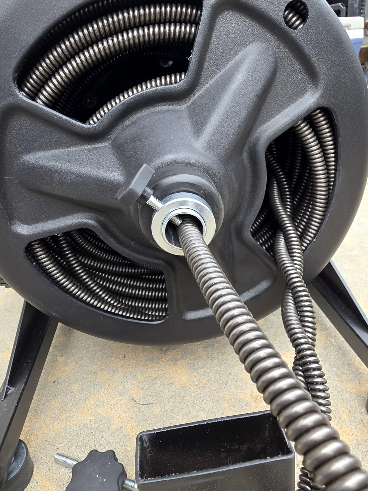 100 ft x 1/2 inch POPULO Auto Feed Electric Drain Snake Auger for 2 to 4 Inch Pipes, Sewer Plumbing Snake Auger, Heavy Duty Drain Cleaner Machine with 8 Cutters & 1 Root Killer & Gloves customer photo 1