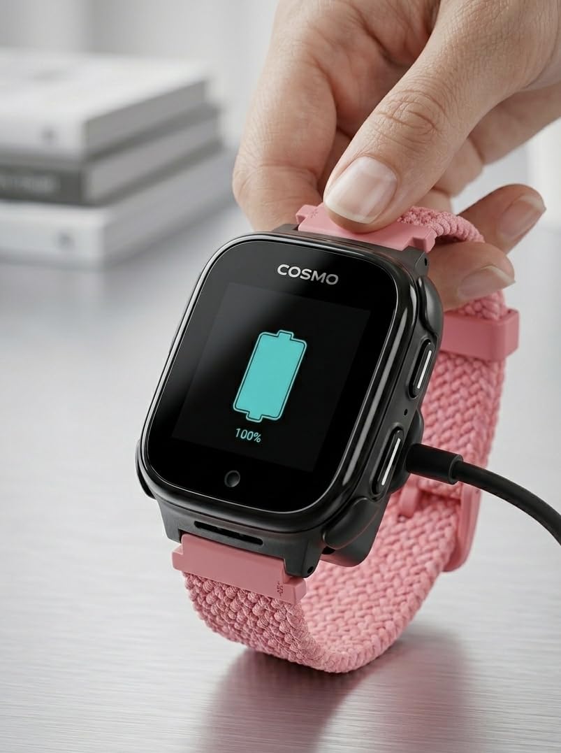 JrTrack 5 Kids Smart Watch by Cosmo | Best Kid-Safe Phone Watch | Precision Real-Time GPS Tracking | Call, Text, Activity, School Settings | Spotify Music | Parental Controls | SOS & Safety Alerts customer photo 1