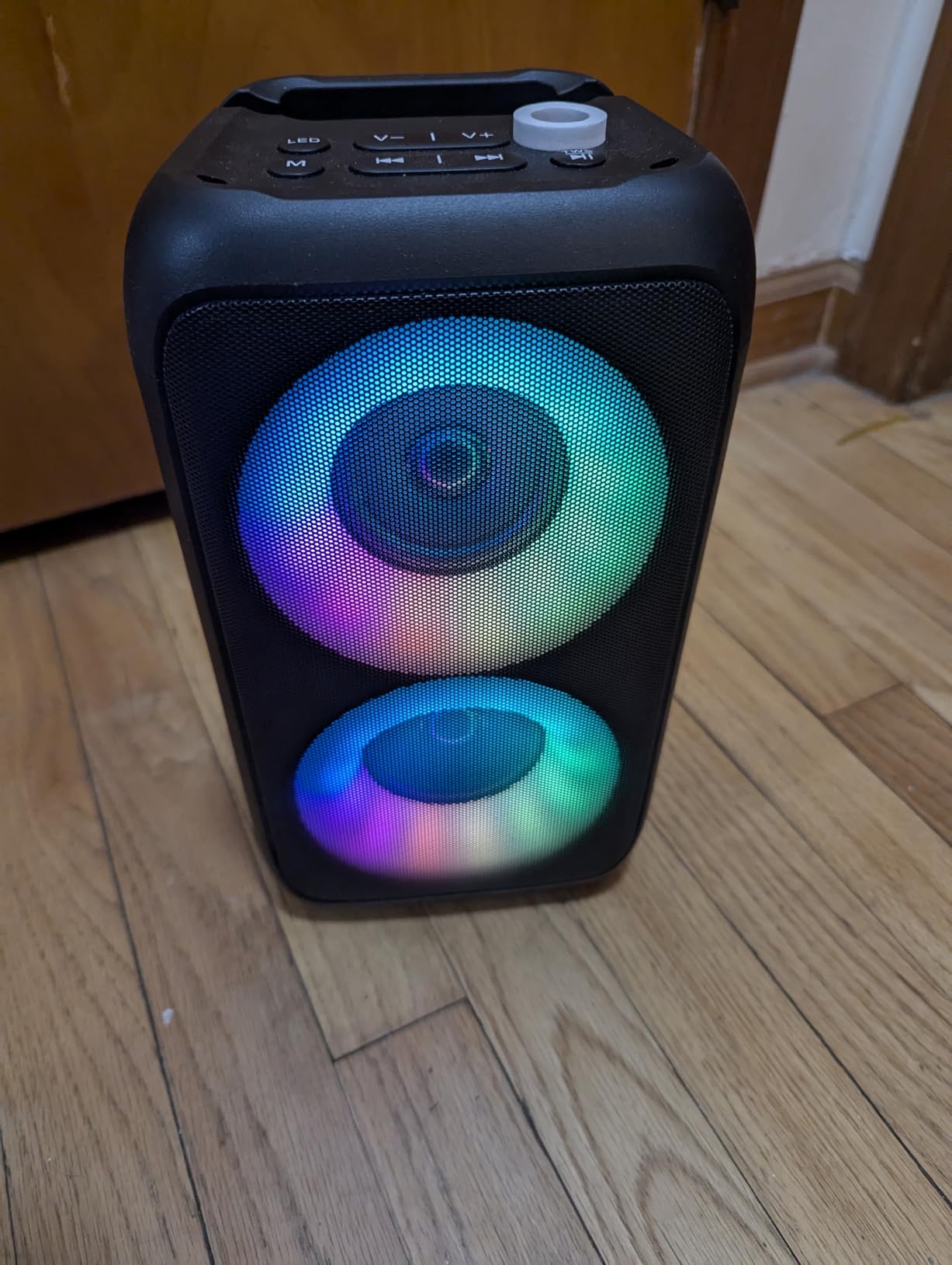 Bluetooth Speaker with 2 Wireless Microphones - Big Party Speaker for Adults Kids Karaoke with Lights - Portable Rechargeable Floorstanding Speakers Support TWS/AUX/USB/TF Card customer photo 2