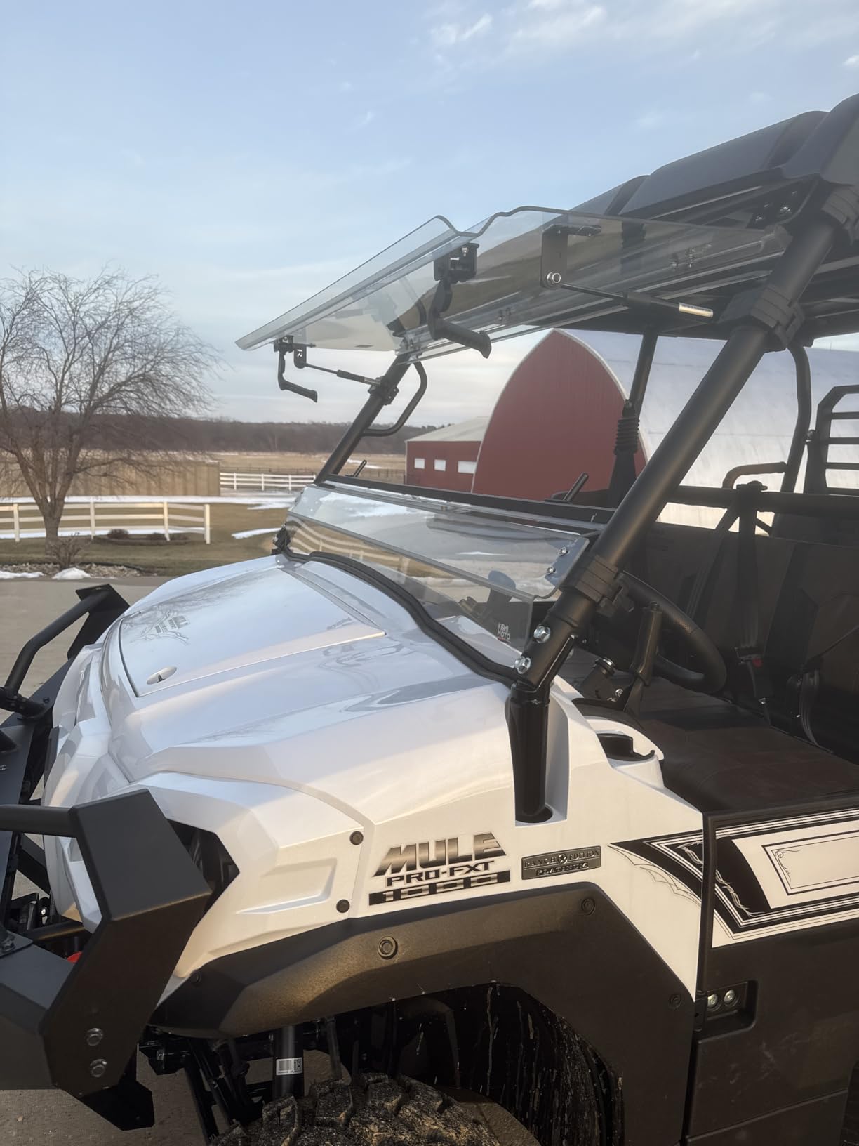 KEMIMOTO 3-in-1 UTV Flip Windshield Compatible with Kawasaki Mule Pro FXT FX DXT DX 2015-2026, Scratch-Resistant 1/4