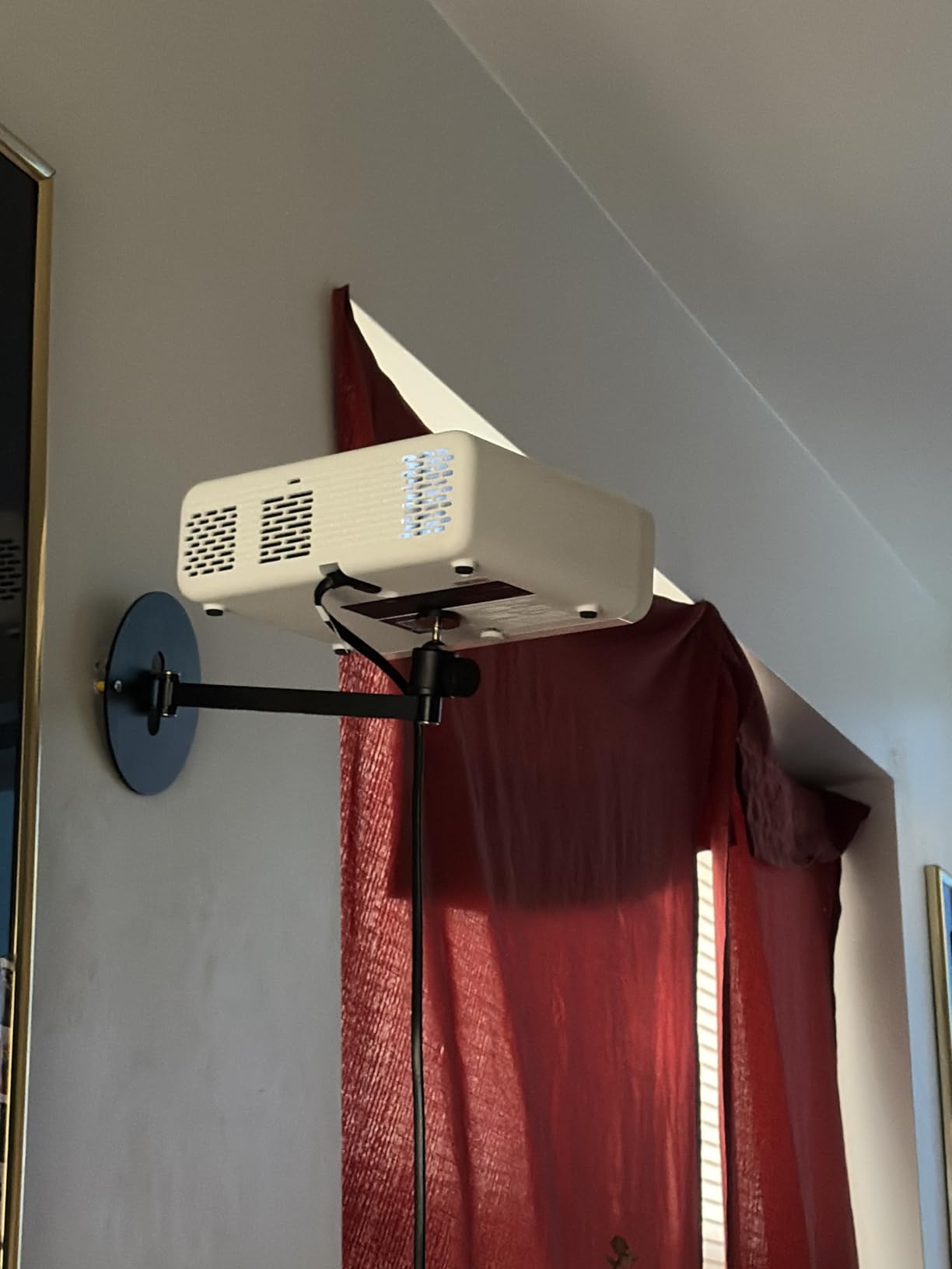 Aurzen Ceiling Projector Mount Bracket, 360° Rotation & 90° Tilt, Adjustable 9