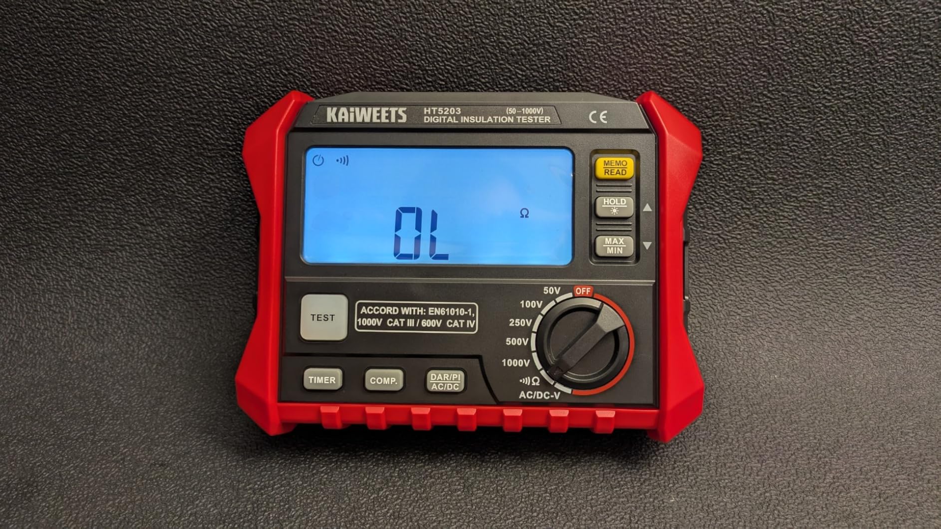 KAIWEETS Megohmmeter, Insulation Resistance Tester, Up to 100GΩ, 50V/100V/250V/500V/1000V, One-Touch DAR/PI, with AC/DC Voltage Testing for Motors, Solar, HVAC customer photo 2