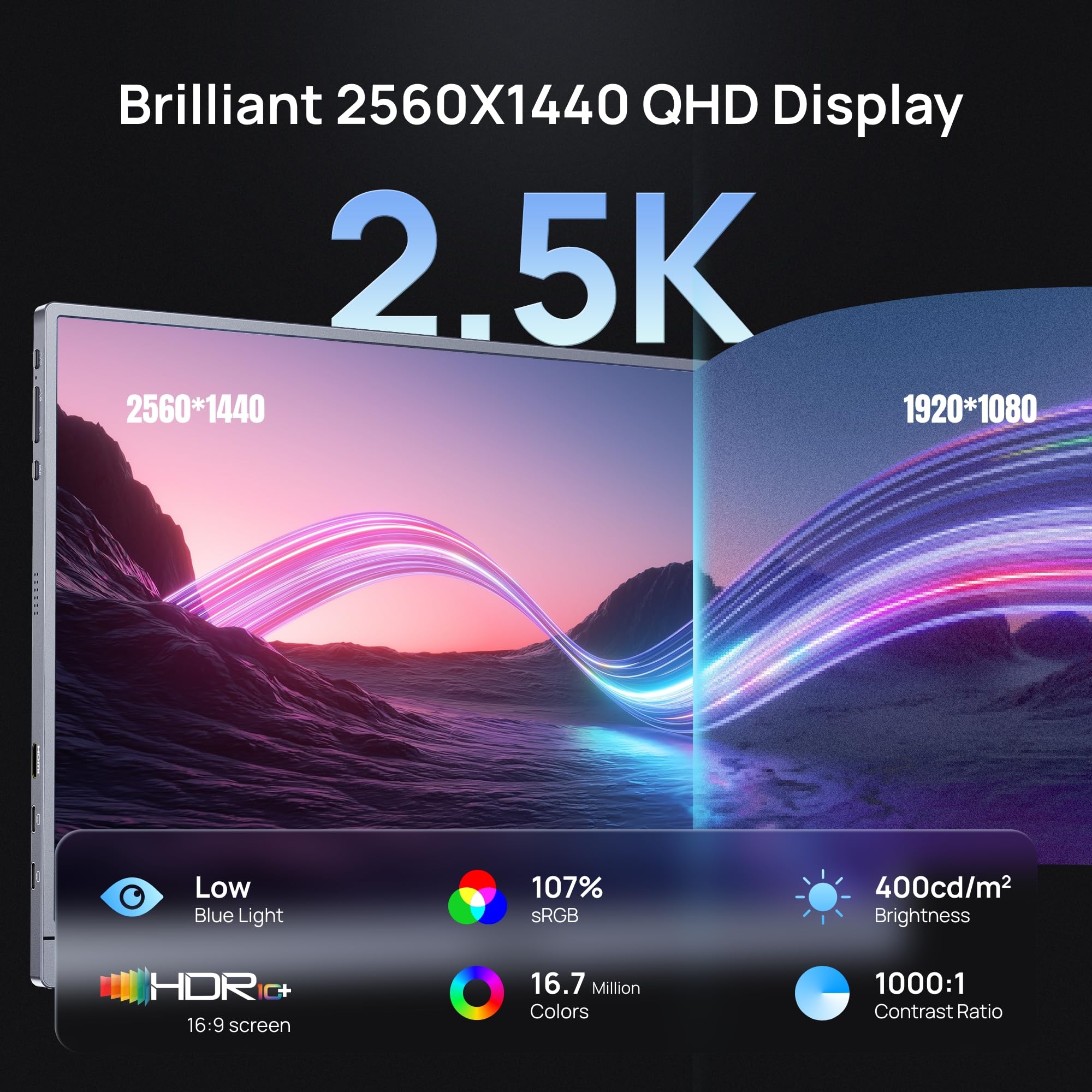 ARZOPA 16.1'' 180Hz 2.5K Portable Monitor, 2560x1440 QHD 107% sRGB Kickstand Portable Gaming Monitor with HDR, Ultra Slim, Eye Care customer photo 2