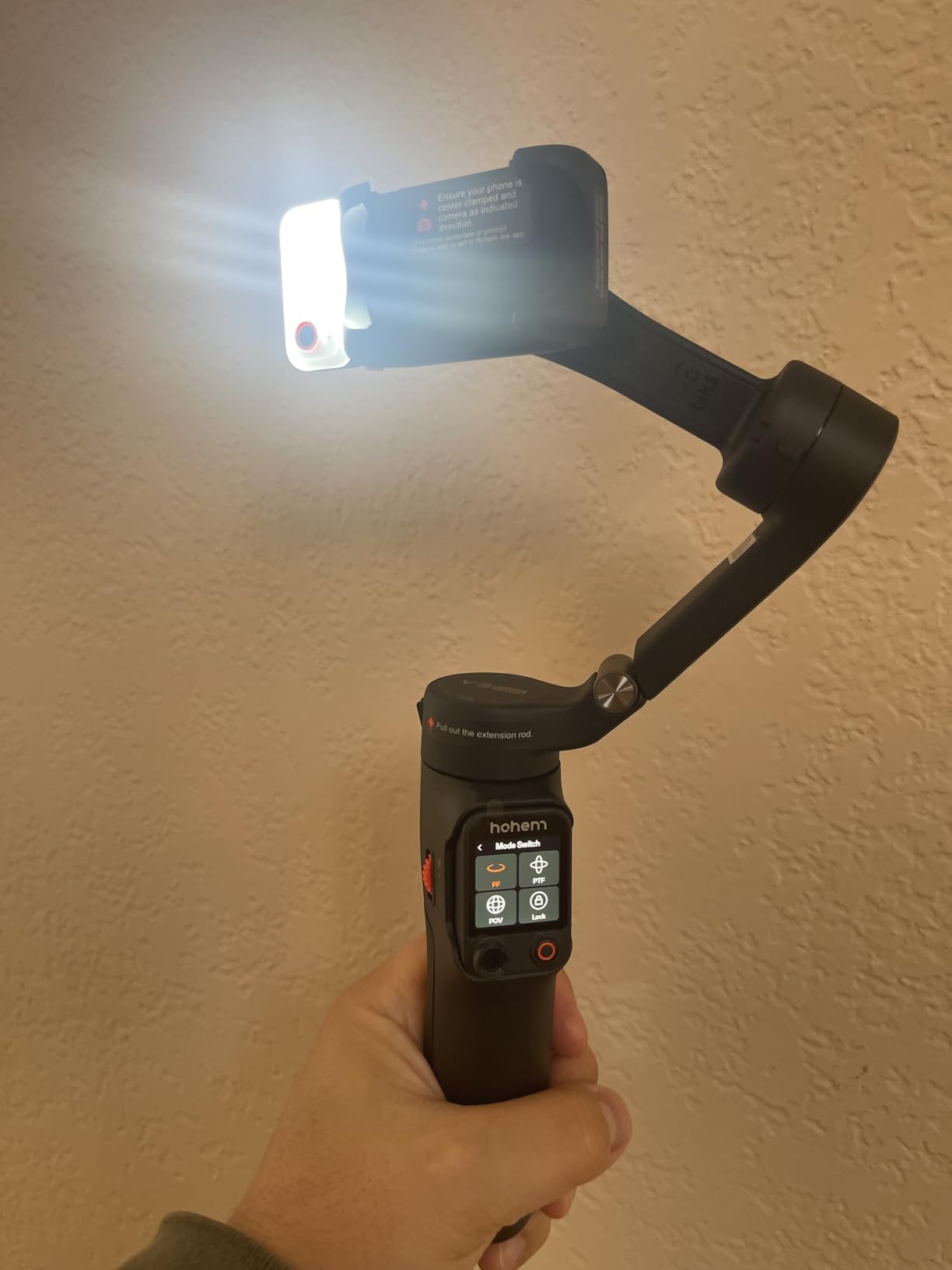 hohem iSteady V3 Ultra Gimbal Stabilizer for iPhone, Phone Gimbal with AI Auto Tracking, Detachable Touchscreen Remote, Built-in Extension Rod, Tripod, Fill Light, for Vlog, Travel, Pet, Fitness customer photo 1