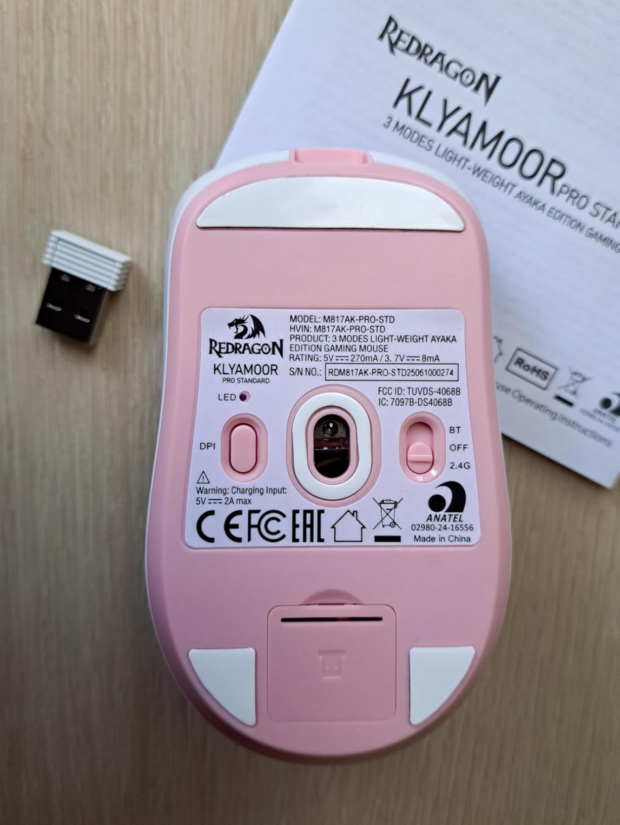 Redragon M817 PRO Wireless Gaming Mouse, 24000 DPI Optical Mini Mice with 6 Programmable Buttons & Ergonomic Design, 50G Ultra Lightweight, Software Supports DIY Keybinds, Suitable for Small Hands customer photo 2