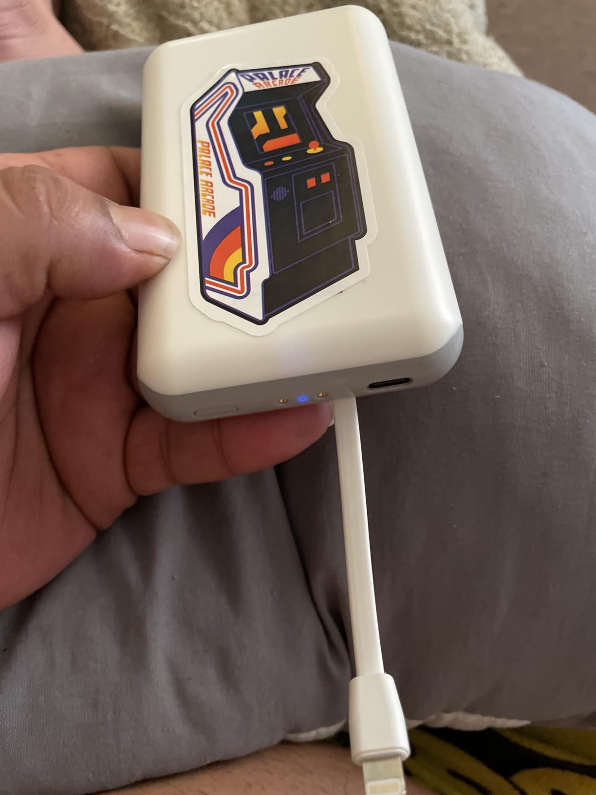 GOODaaa Portable Charger, 3-Pack 10000mAh Slim Power Bank Built in Cables, 3 Outputs 1 Inputs for All Mobile Devices, Charging Station Set Includes 180 DlY Stickers, for Home,Office,Restaurants,Travel customer photo 1