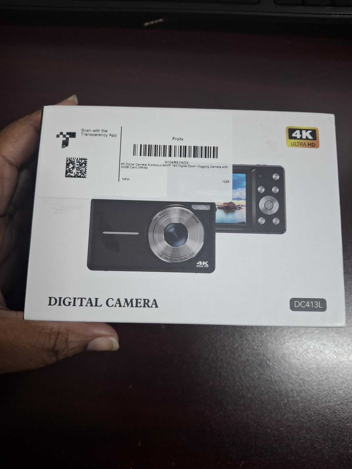 4K Digital Camera, 64MP Autofocus Vlogging Camera with Dual Lens, 16X Digital Zoom YouTube Compact Travel Point Shoot Camera for Teens Beginner, Anti-Shake,2 Batteries, 32GB Card (White) customer photo 1