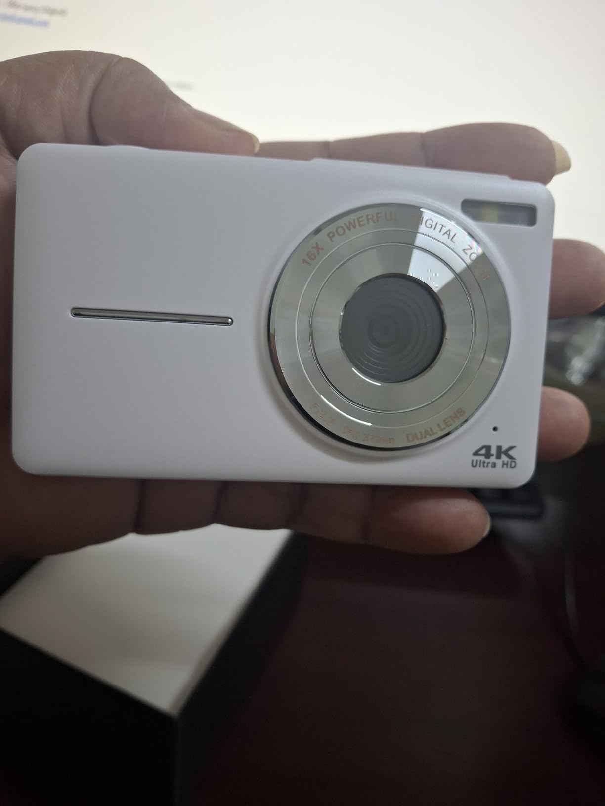 4K Digital Camera, 64MP Autofocus Vlogging Camera with Dual Lens, 16X Digital Zoom YouTube Compact Travel Point Shoot Camera for Teens Beginner, Anti-Shake,2 Batteries, 32GB Card (White) customer photo 2