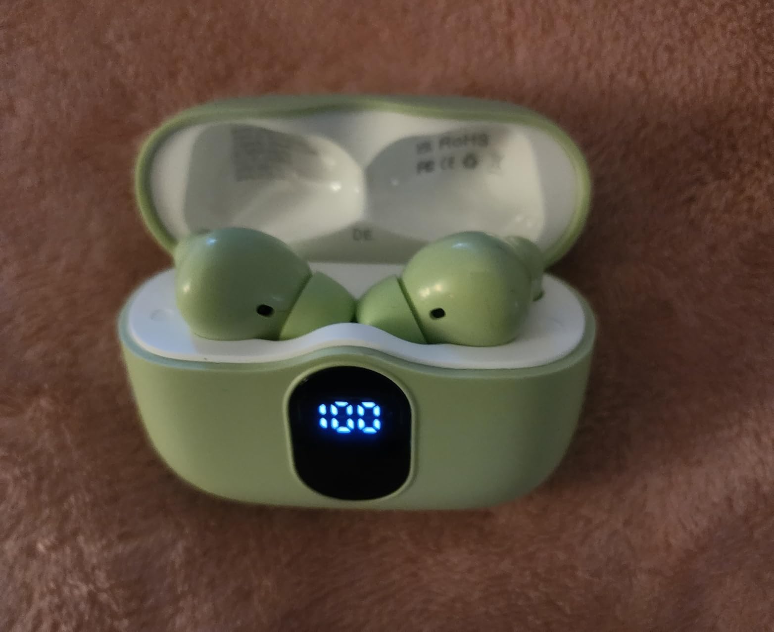 Wireless Earbuds, Bluetooth 5.4 Headphones Bass Stereo, Ear Buds with Noise Cancelling Mic, LED Display in Ear Earphones Clear Calls, IP7 Waterproof Bluetooth Earbuds for Phones/Sports/Laptop, White customer photo 2