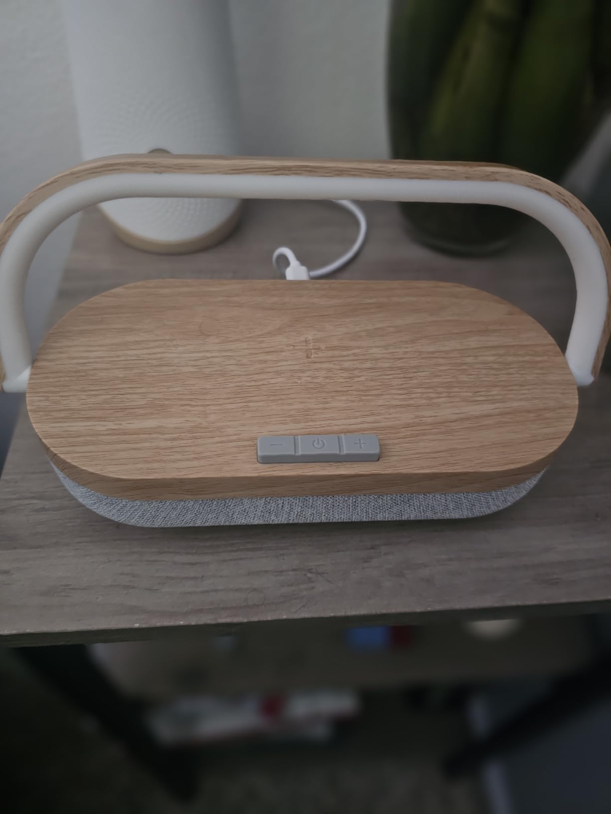 Nightstand Lamp with Wireless Charger,Unique Gifts for Women 4 in 1 Touch Bedside Lamp,Bluetooth Speaker Lamp,Portable Phone Holder,Dimmable LED Night Light Birthday Gifts for Her, Him, Mom,Dad customer photo 1