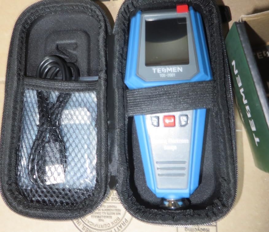 Digital Micron Vacuum Gauge, Digital Pressure Tester Meter HVAC, LCD Display, Alarm Notice, Temp Compensation, 7/16 inch-20 UNF, 1/4 inch SAE Extension Connector Fitting-Blue(4 Units) customer photo 2