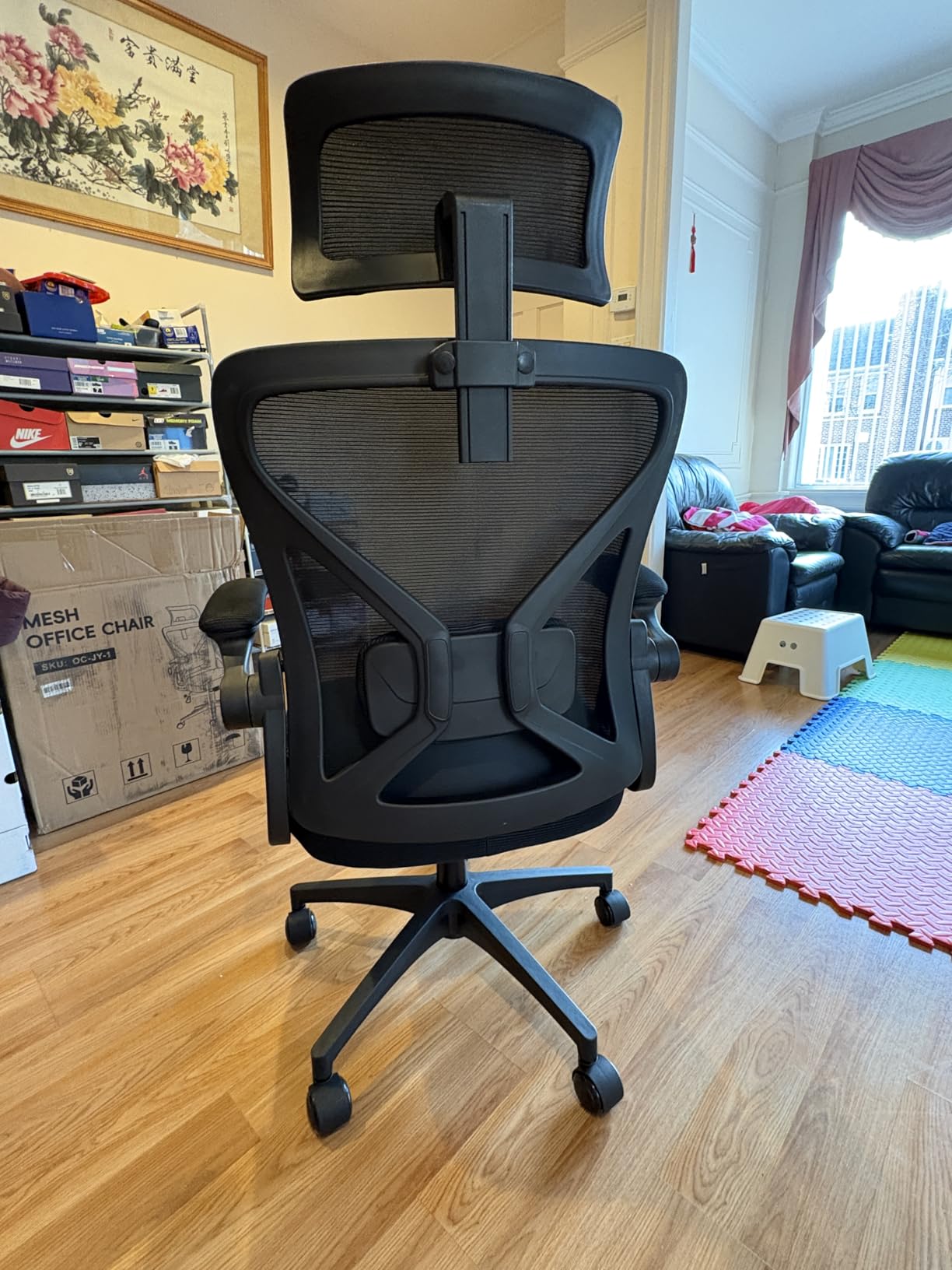 Office Chair,Ergonomic Desk Chair with Adjustable Lumbar Support,400 Lbs Mesh Computer Chair High Back with Headrest for Home Office (Black) customer photo 1
