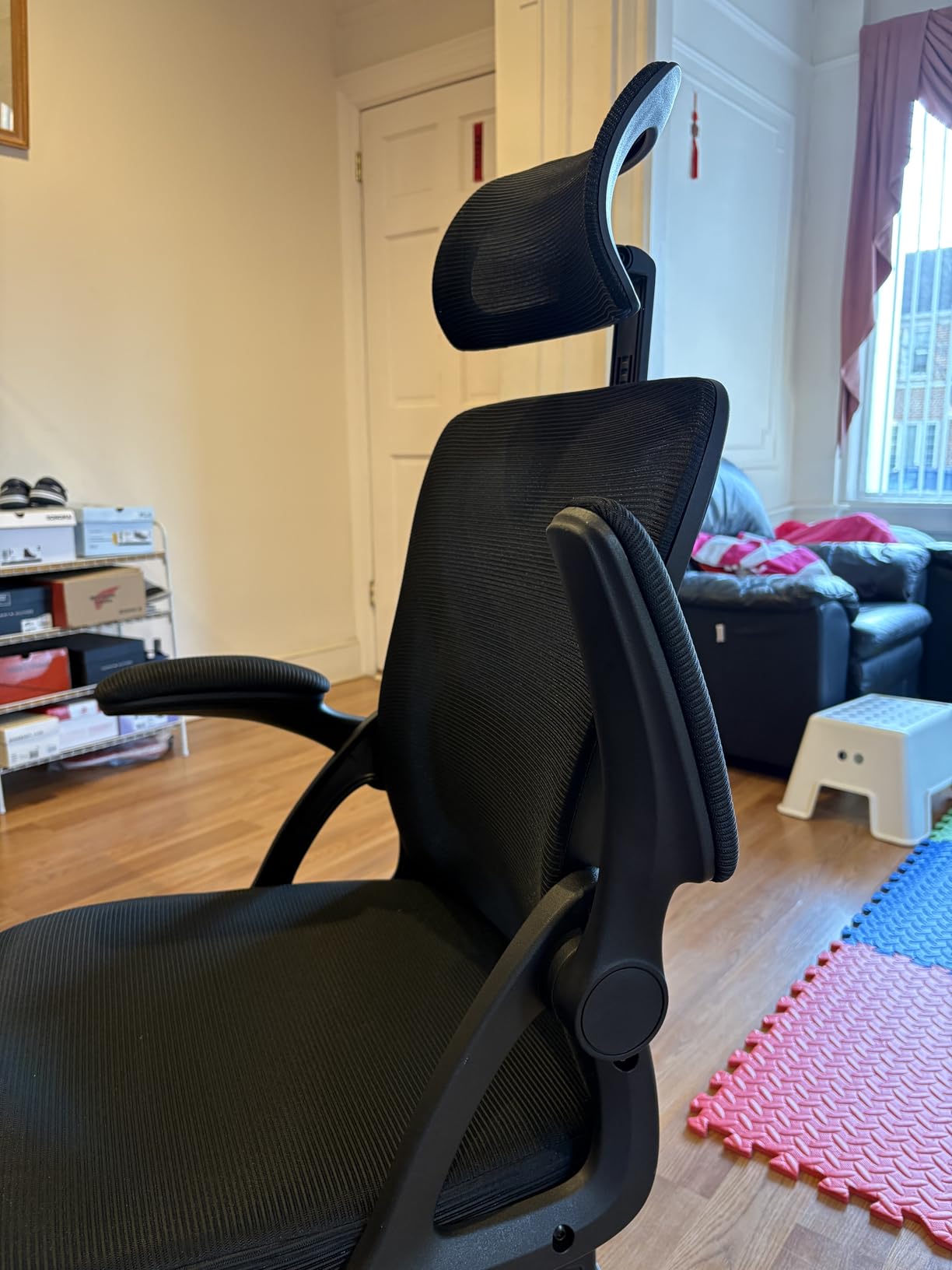 Office Chair,Ergonomic Desk Chair with Adjustable Lumbar Support,400 Lbs Mesh Computer Chair High Back with Headrest for Home Office (Black) customer photo 2