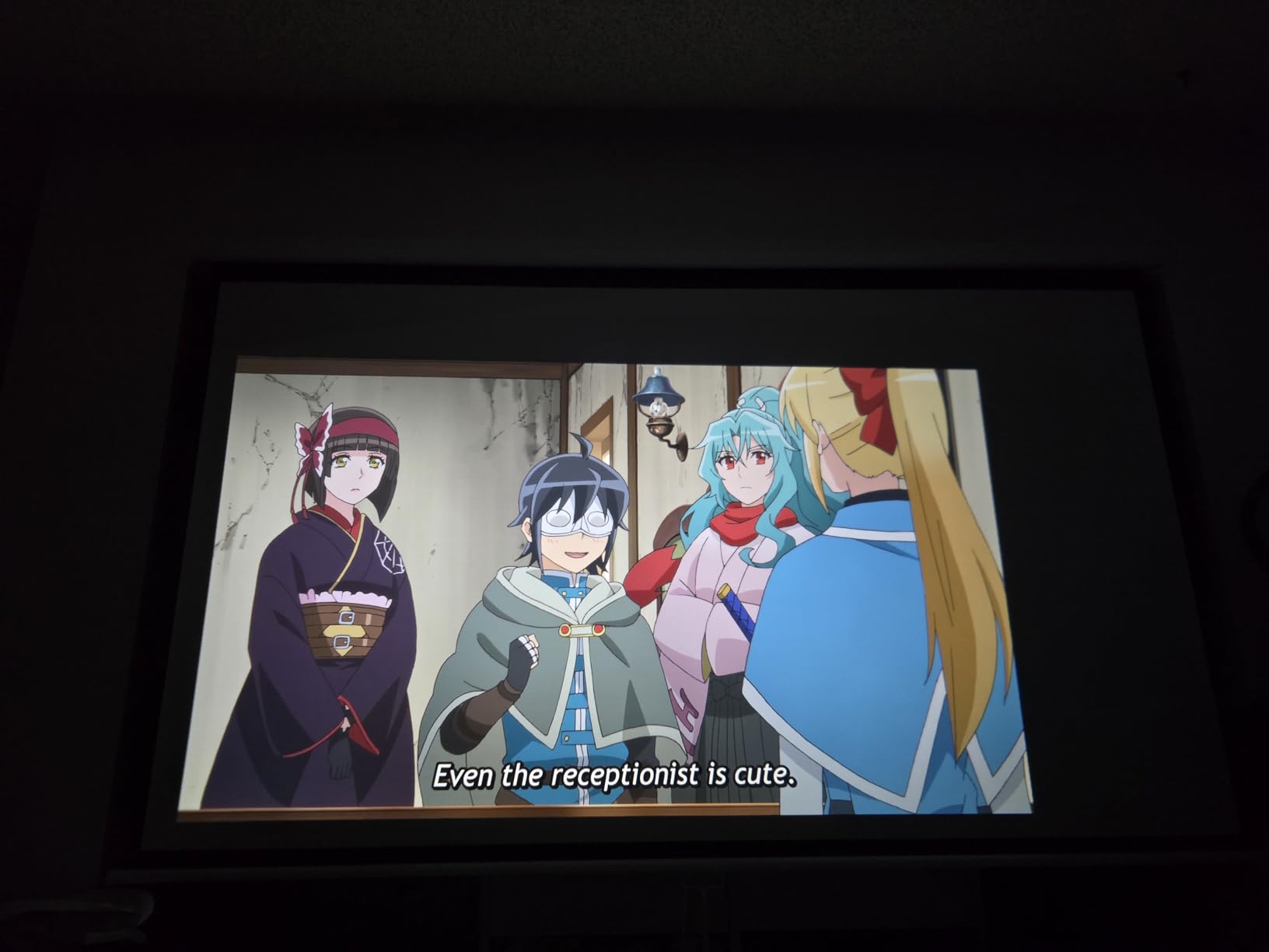 Aurzen Roku TV Smart Projector with Wifi and Bluetooth, Roku Streaming Experience Built-in, 1080P FHD, Dolby Audio, Auto Focus & Keystone, Zoom, Movie Portable Outdoor Mini Projector, White customer photo 2