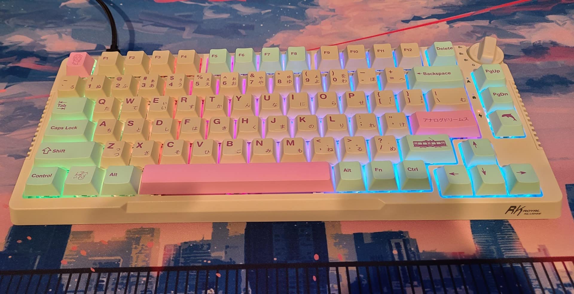 RK ROYAL KLUDGE M65 Wireless Gaming Keyboard with Volume Knob, 60% Hot Swappable Mechanical Keyboard 2.4G/BT/USB-C, Gasket Mount, Battery Display, PBT Keycaps, Hot-Swappable Cream Switch, Black customer photo 1